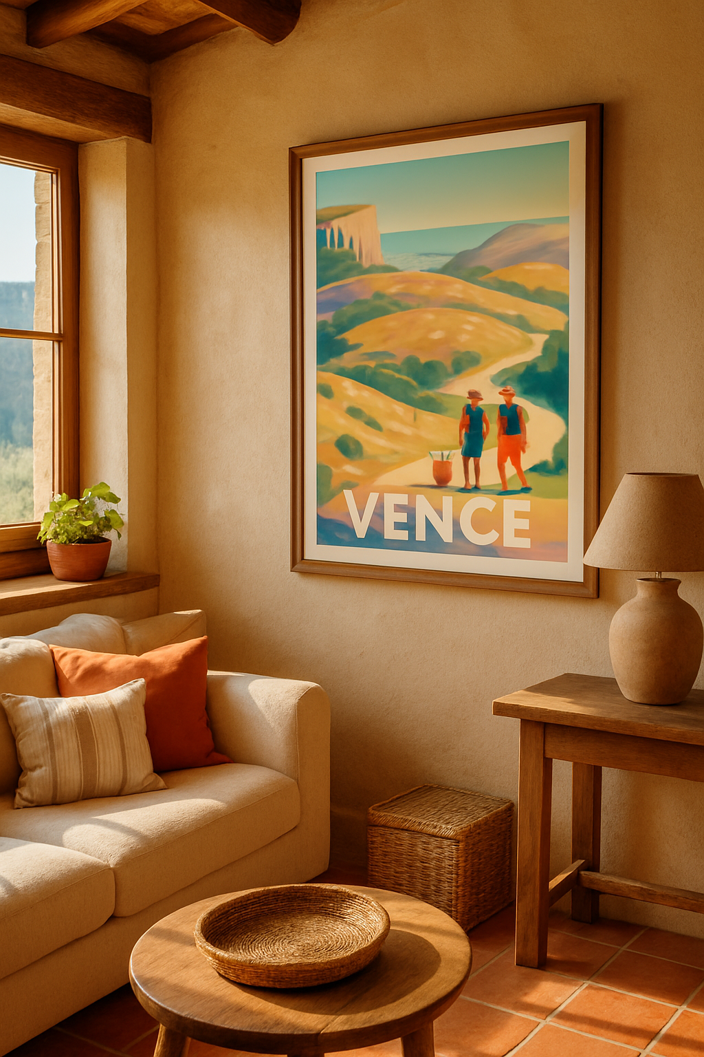 Mise en situation Affiche de Vence - Randonnée et nature ensoleillée
