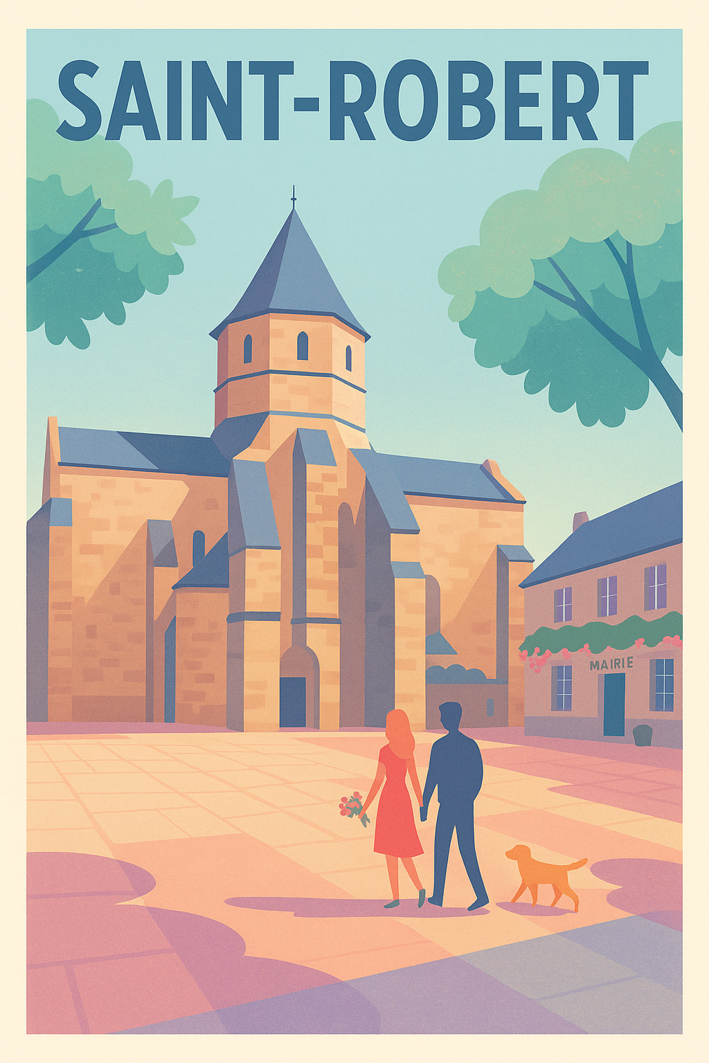 Affiche Saint-Robert — Charme et sérénité au cœur du village · poster d'art de Saint-Robert