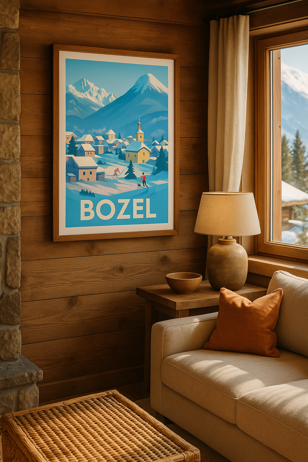Mise en situation Affiche Bozel - Charme hivernal au cœur des Alpes