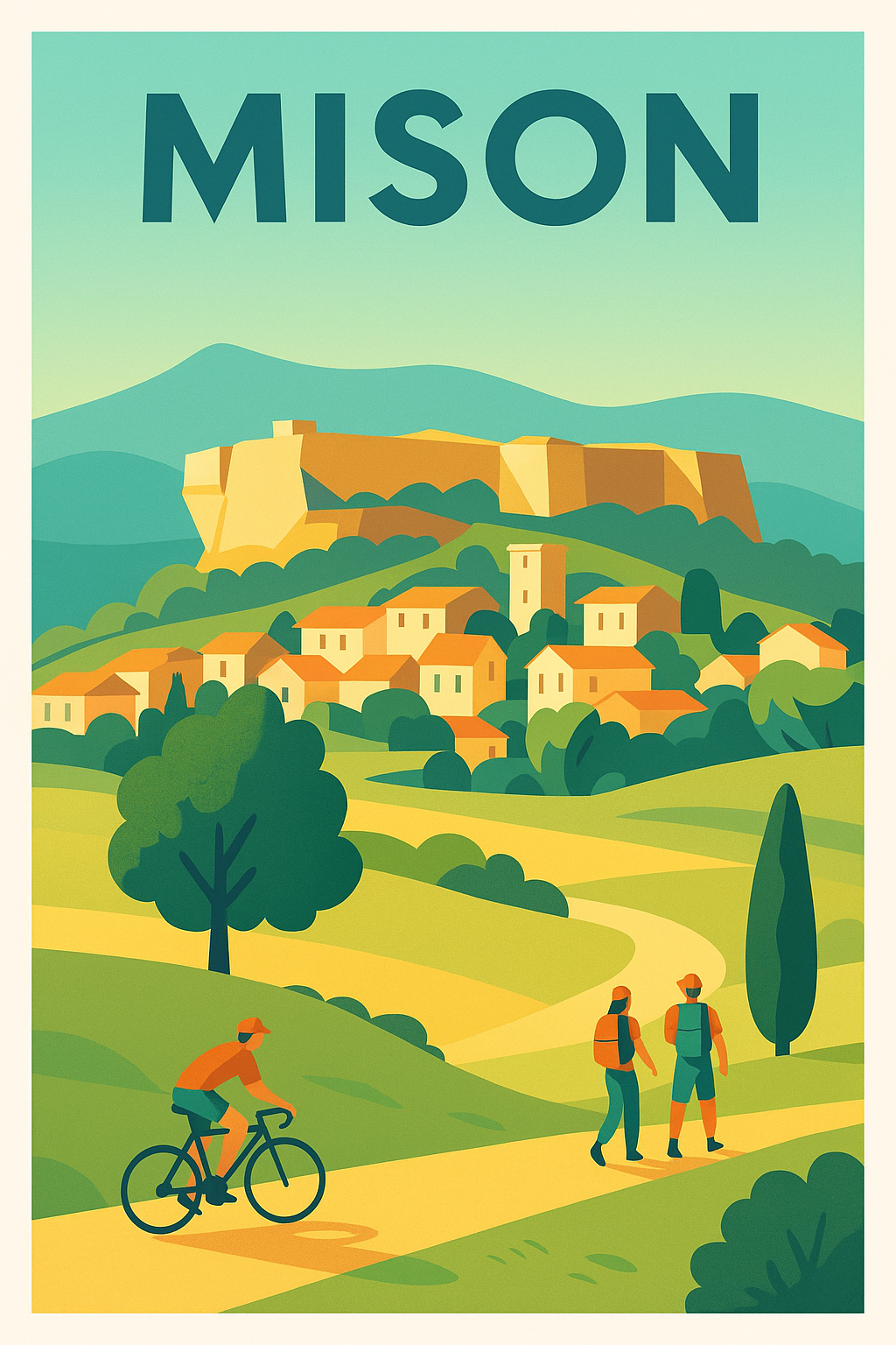 Affiche de Mison - Évasion nature entre collines et village