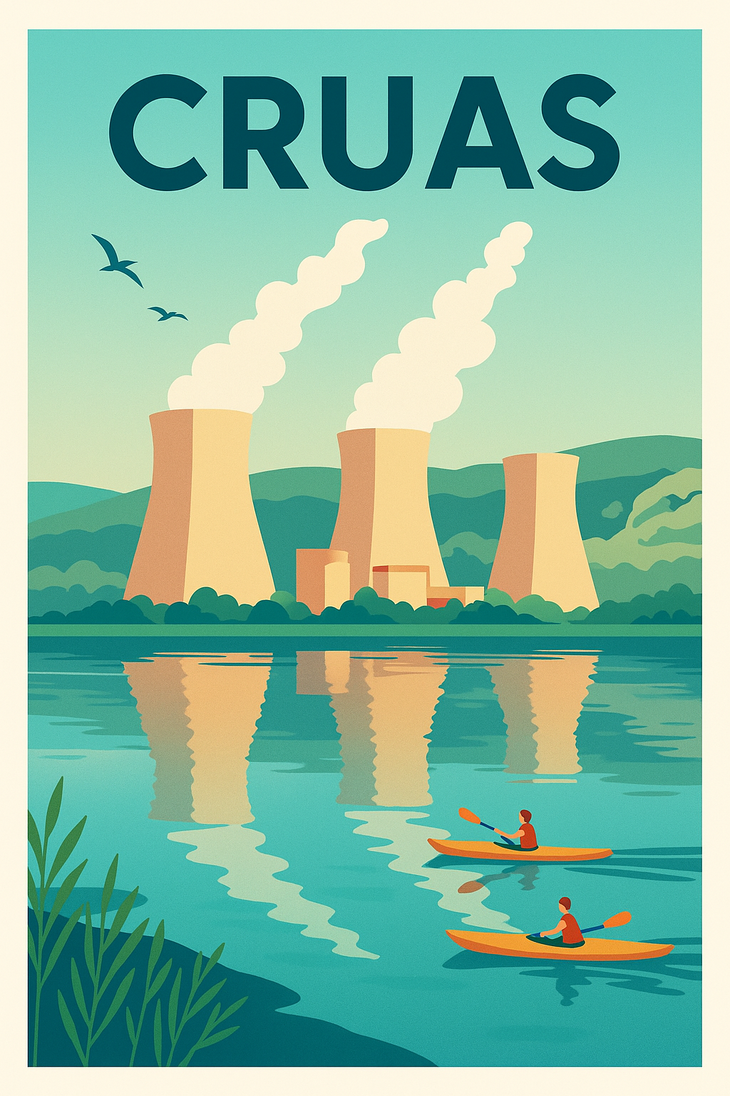 Affiche de Cruas - Harmonie entre nature et industrie