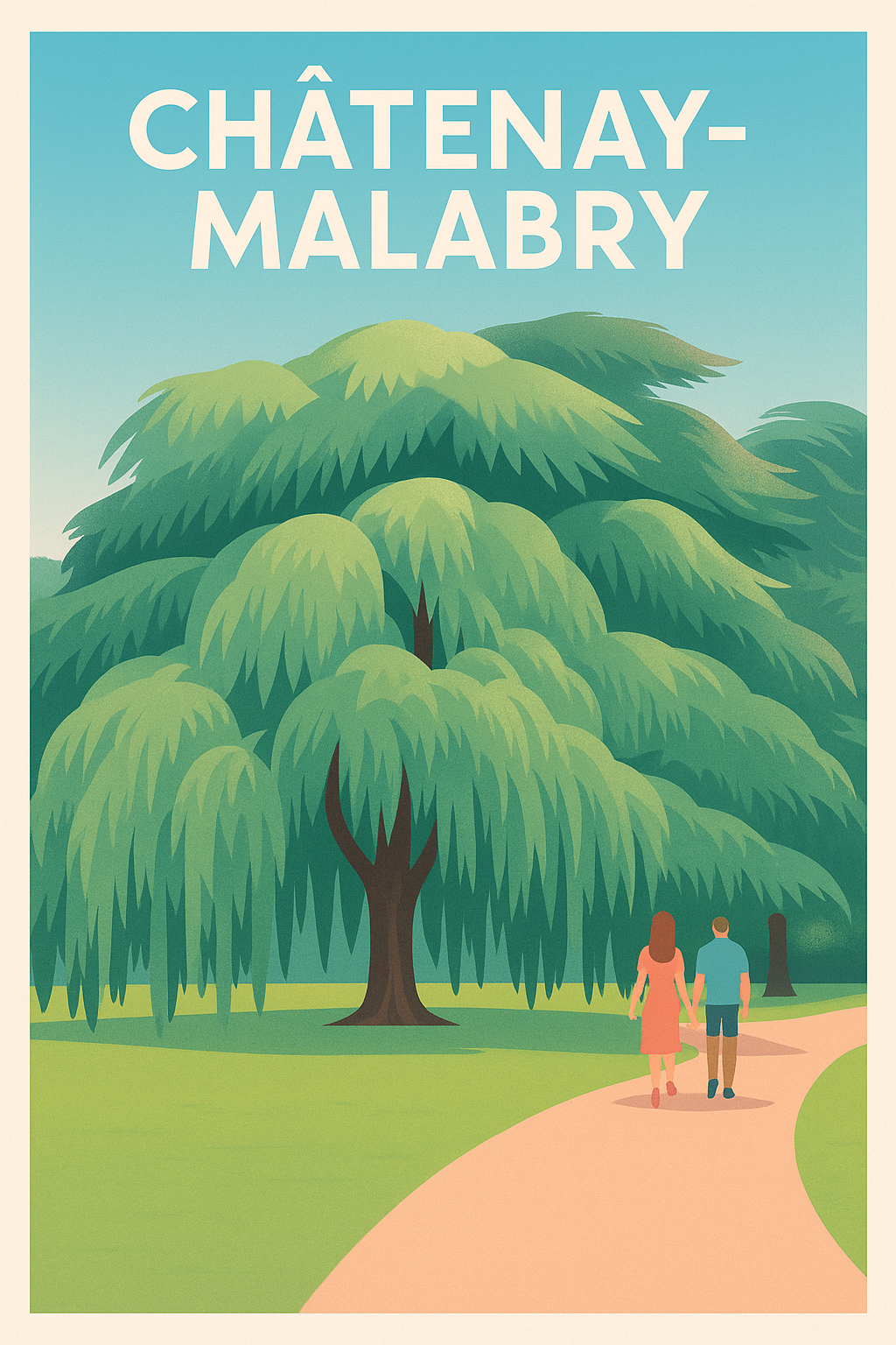 Affiche Châtenay-Malabry — Promenade au cœur de la nature · poster d'art de Châtenay-Malabry