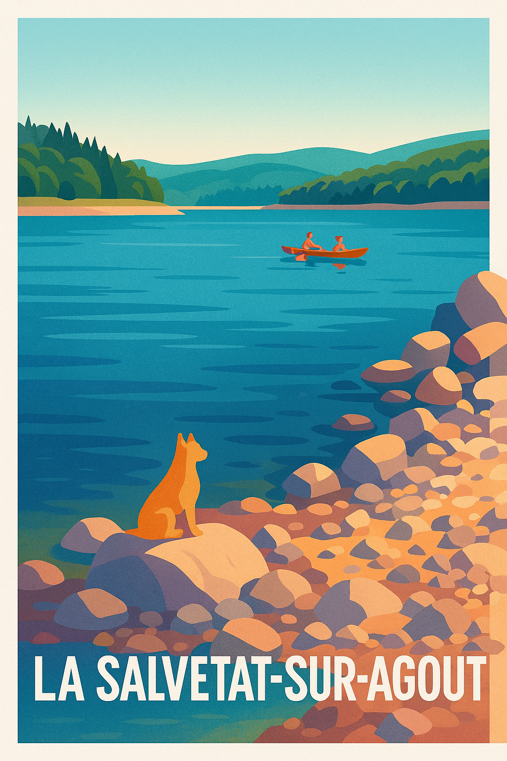 Affiche La Salvetat-sur-Agout — Paix et Nature au Bord de l'Eau · poster d'art de La Salvetat-sur-Agout