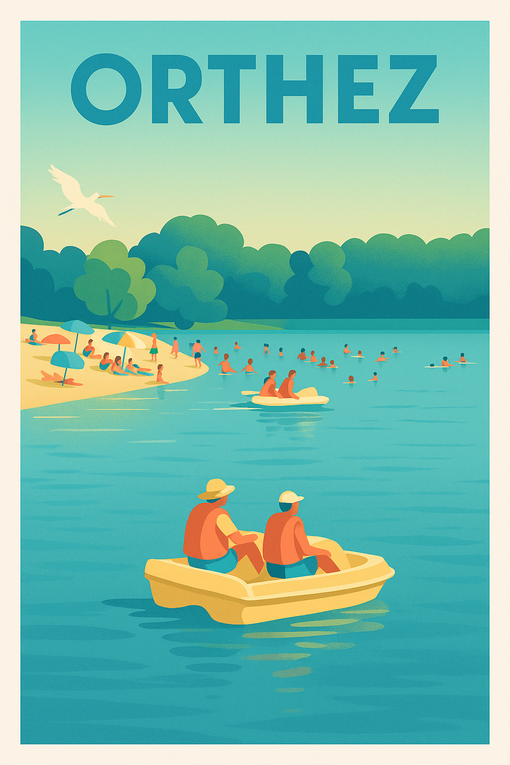 Affiche de Orthez - Détente estivale au lac