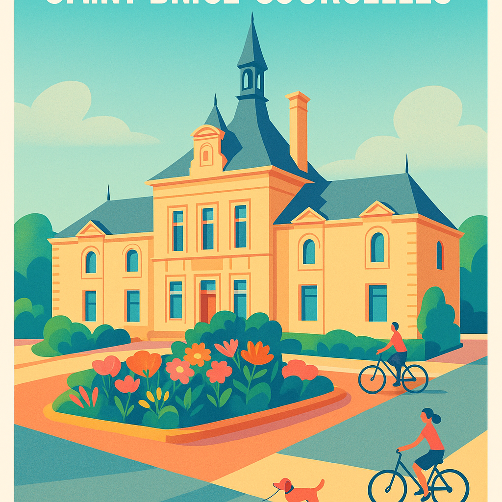 Affiche de Saint-Brice-Courcelles - Charme et douceur de vie à vélo