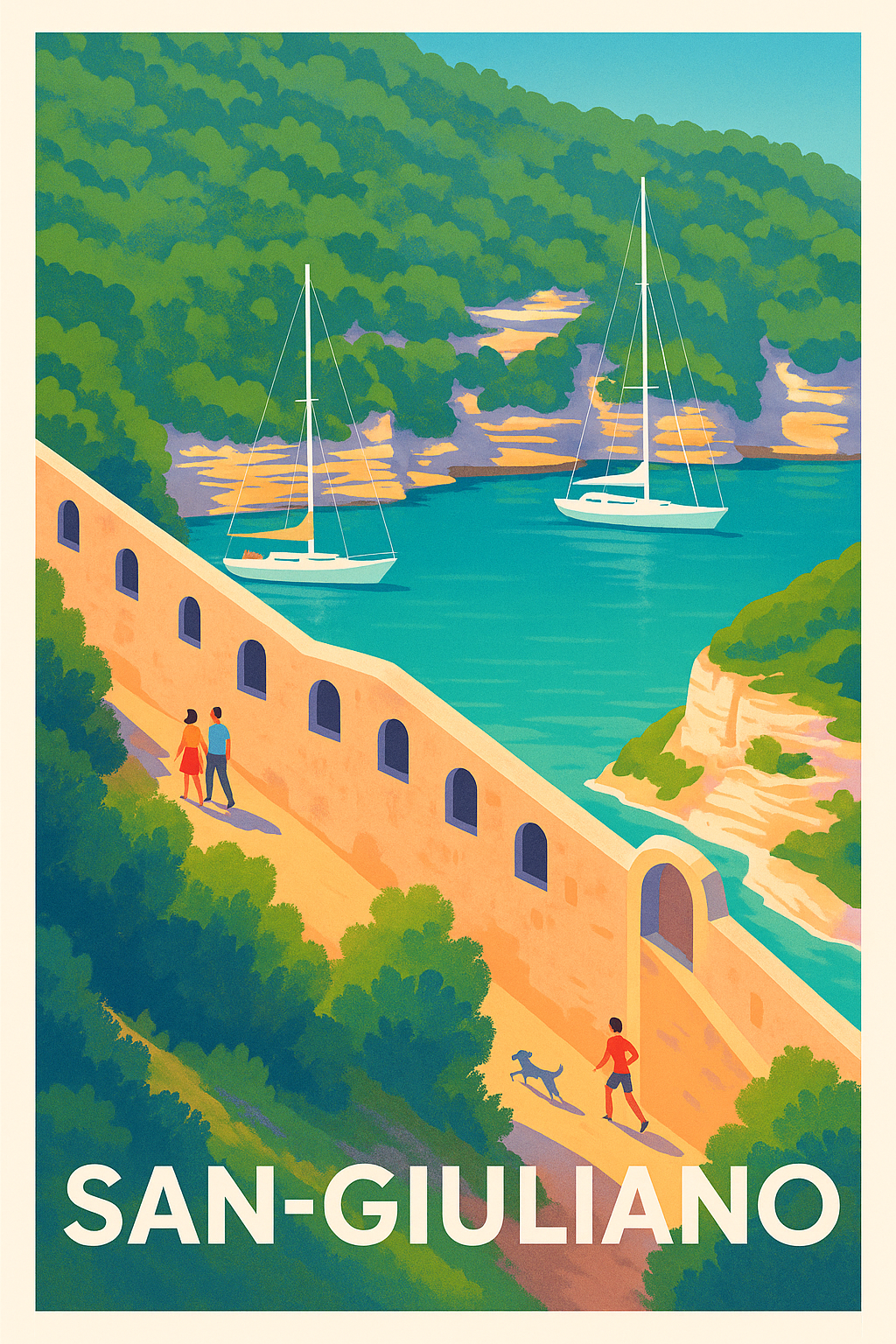 Affiche de San-Giuliano - Évasion et sérénité sur la côte Méditerranéenne