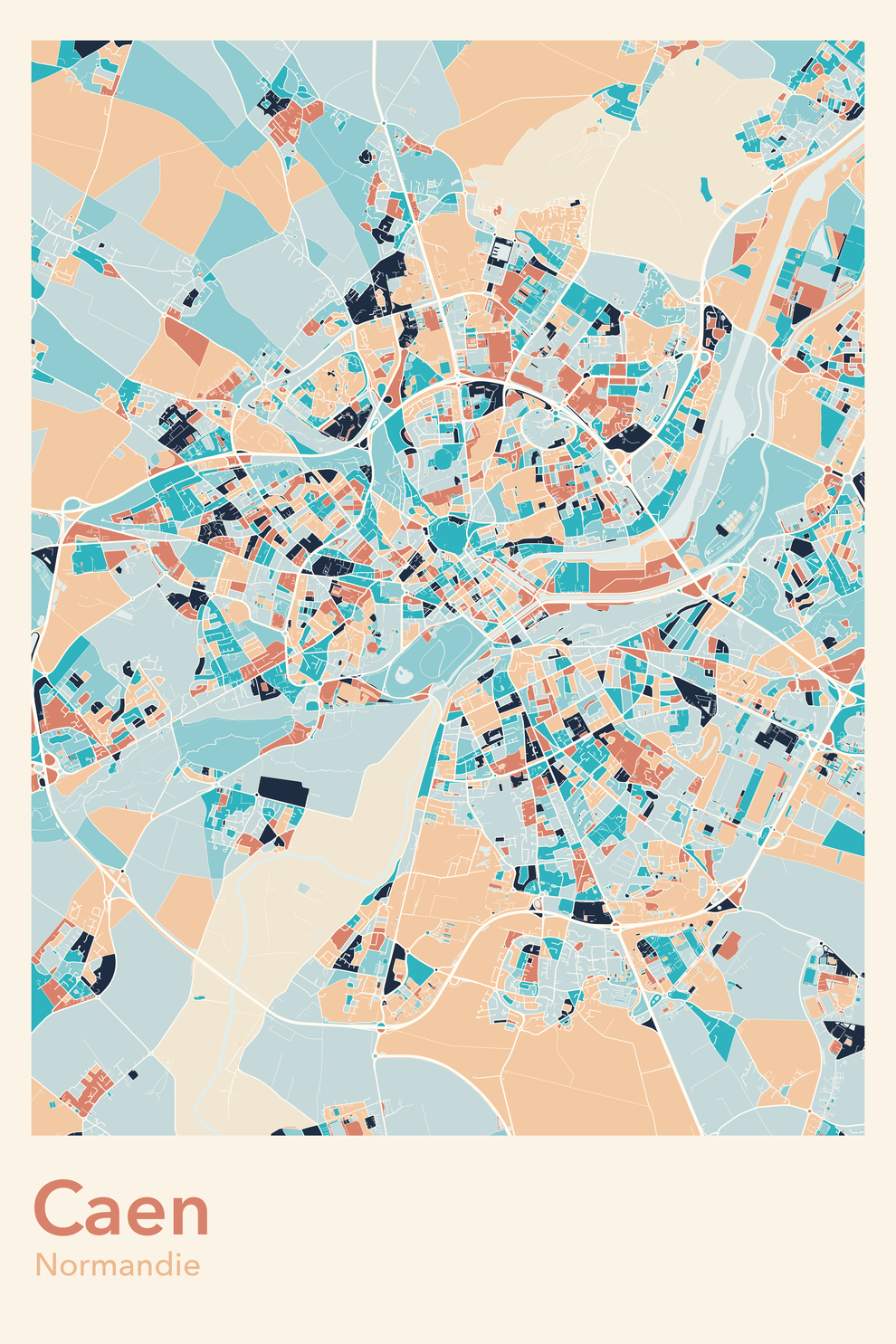 Plan de Caen - Carte personnalisée