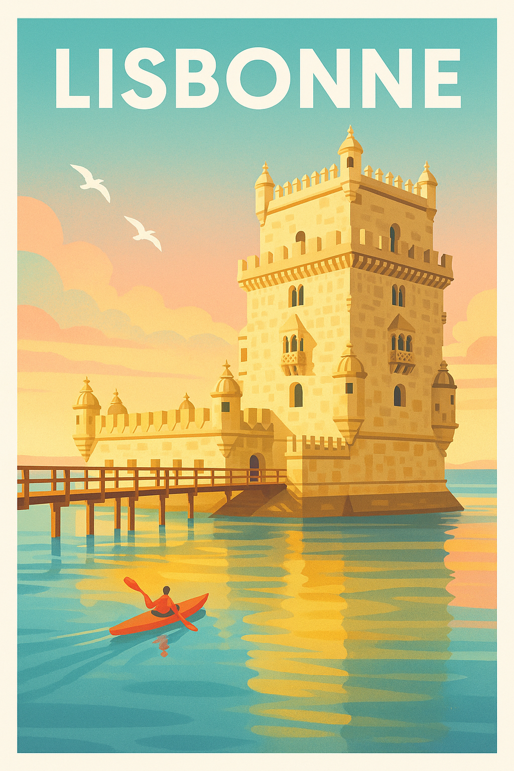 Affiche de Lisbonne - Évasion au pied de la Tour de Belém