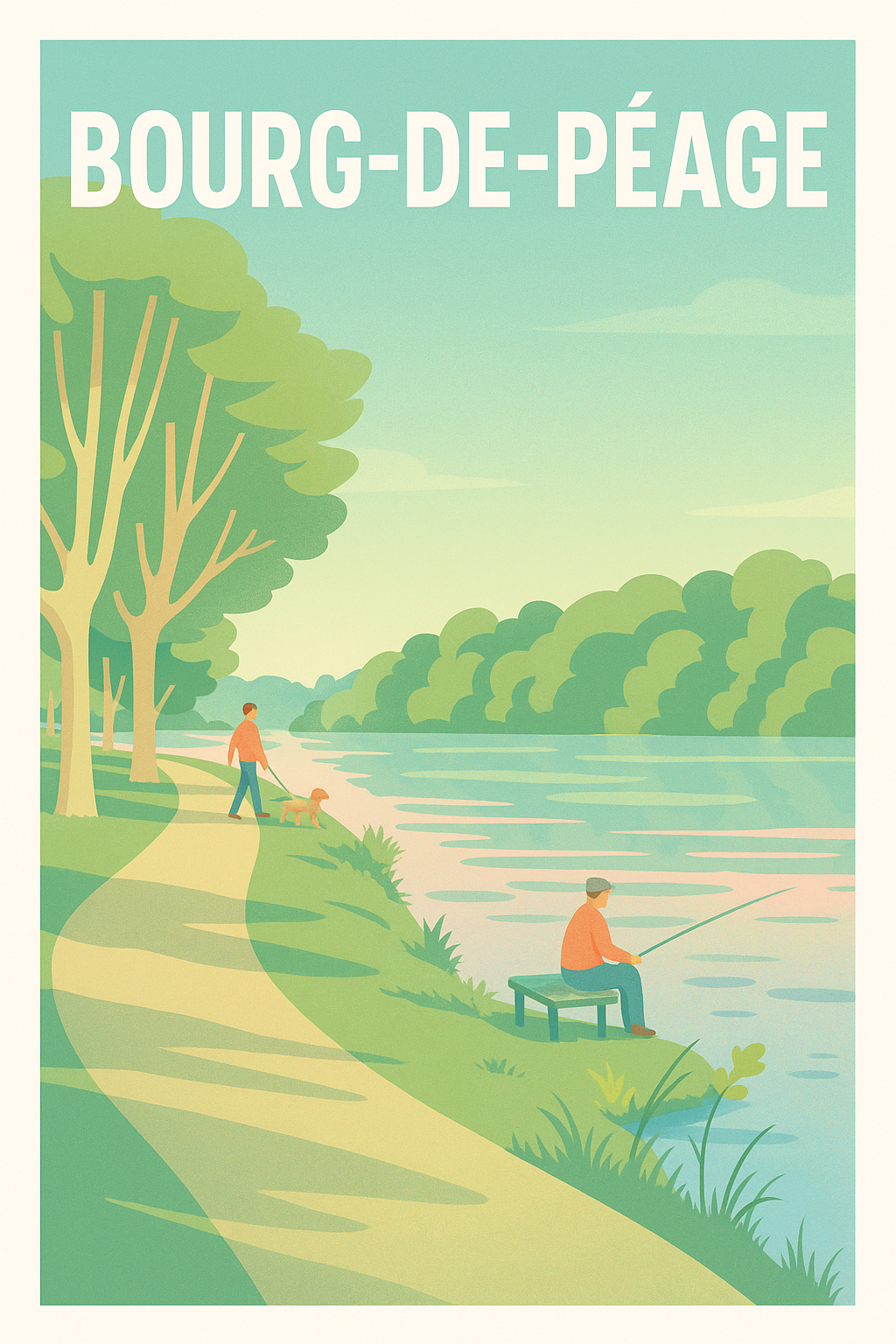 Affiche de Bourg-de-Péage - Évasion paisible au bord de l'eau