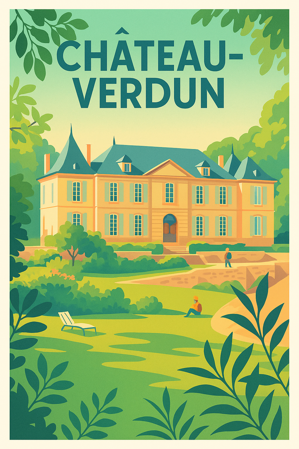 Affiche Château-Verdun — Élégance et Sérénité au Château · poster d'art de Château-Verdun