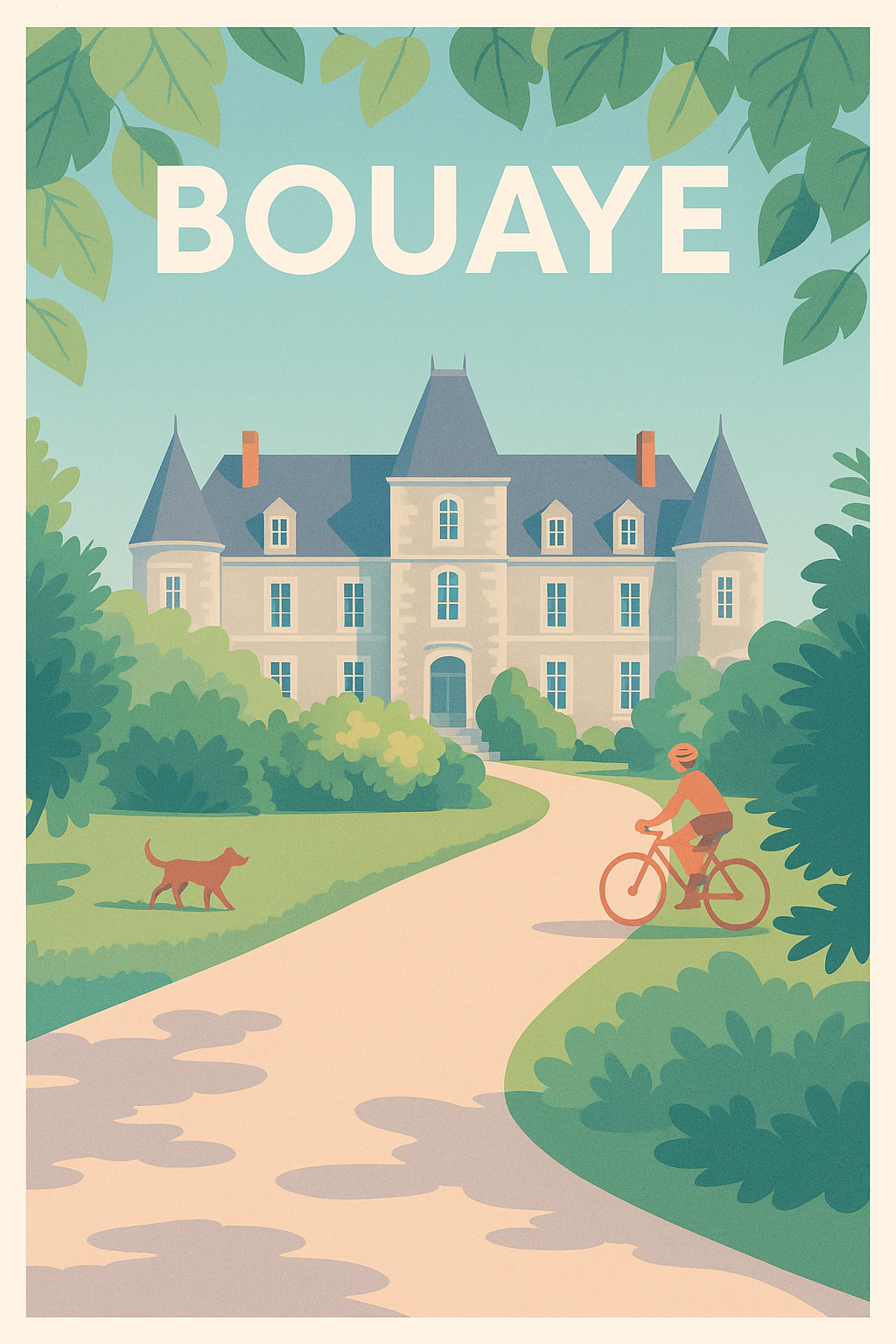 Affiche de Bouaye - L'élégance du château et la nature apaisante