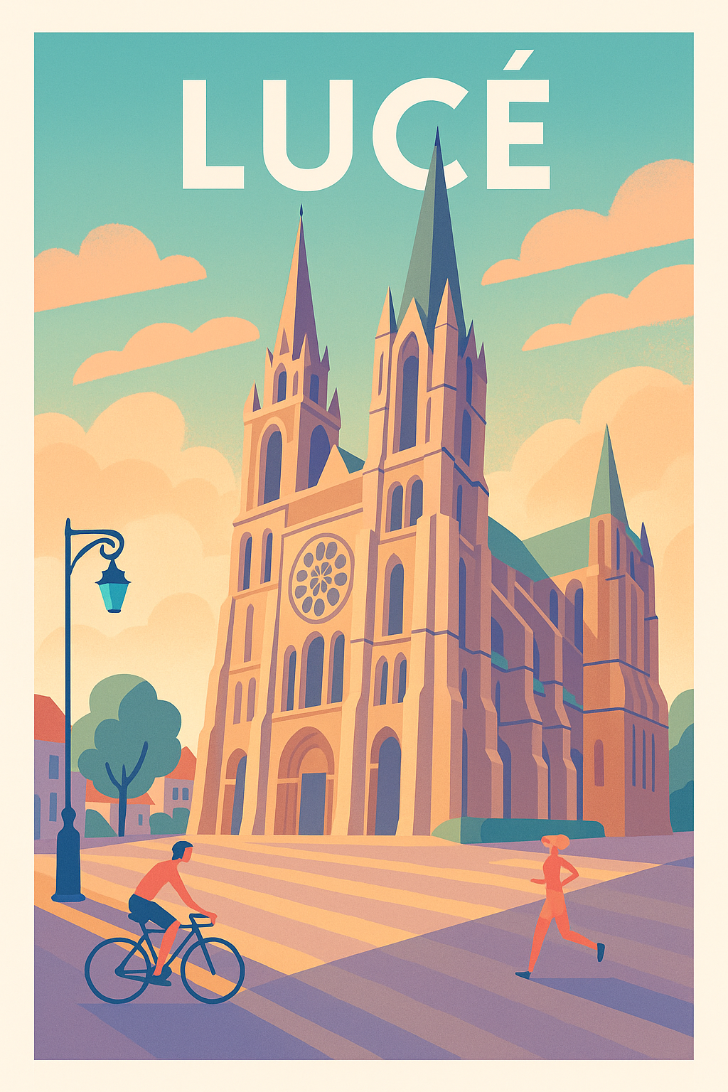 Affiche de Lucé - Lumières douces sur la cathédrale