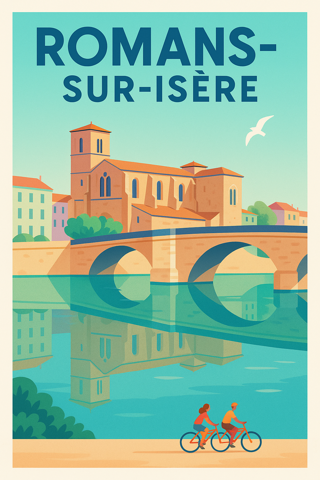 Affiche de Romans-sur-Isère – Charme et sérénité au fil de l'eau