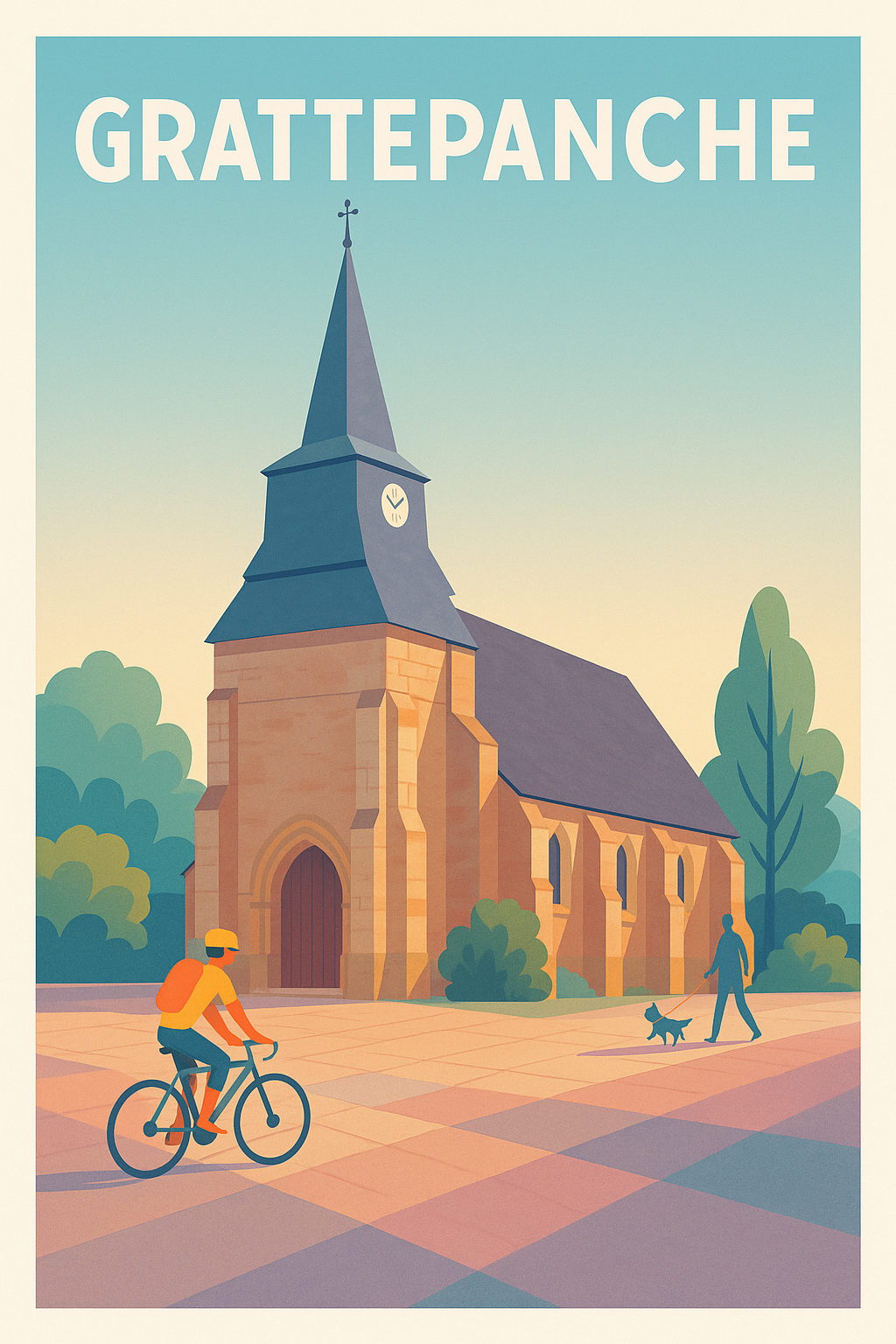 Affiche Grattepanche — Charme et sérénité au coeur du village · poster d'art de Grattepanche