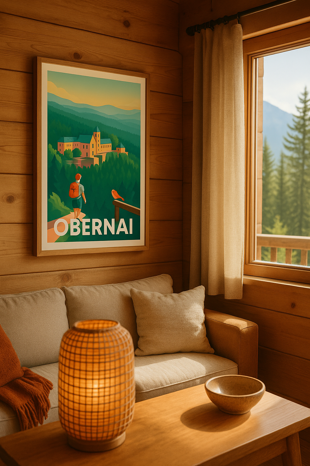 Mise en situation Affiche Obernai - Tranquillité au cœur de la nature alsacienne