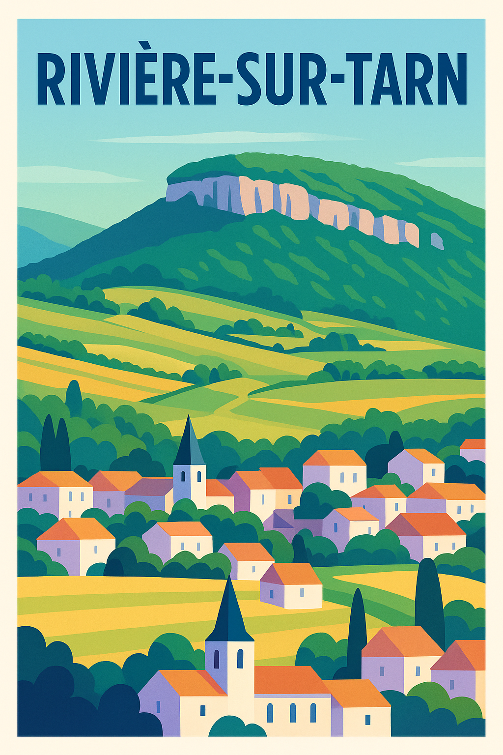 Affiche de Rivière-sur-Tarn - Charme et sérénité au cœur des paysages vallonnés