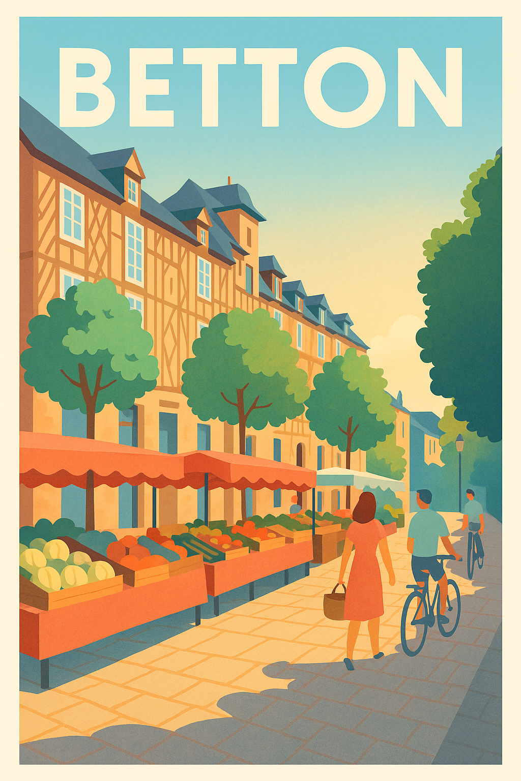 Affiche de Betton - Promenade ensoleillée au marché