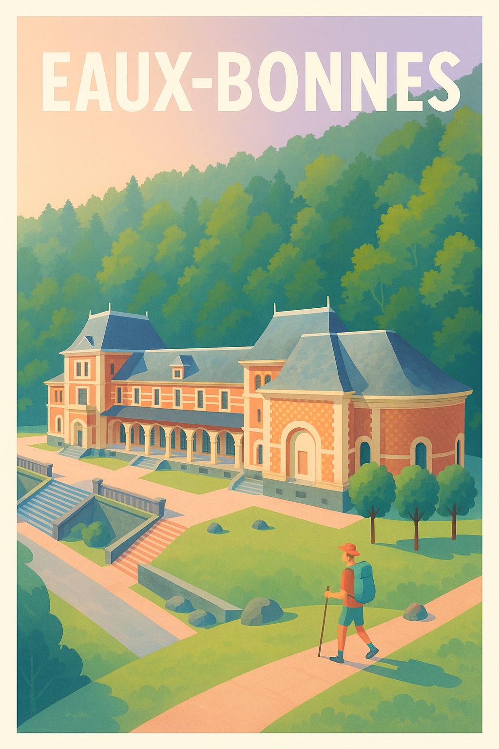 Affiche Eaux-Bonnes — Escapade Nature et Patrimoine · poster d'art de Eaux-Bonnes