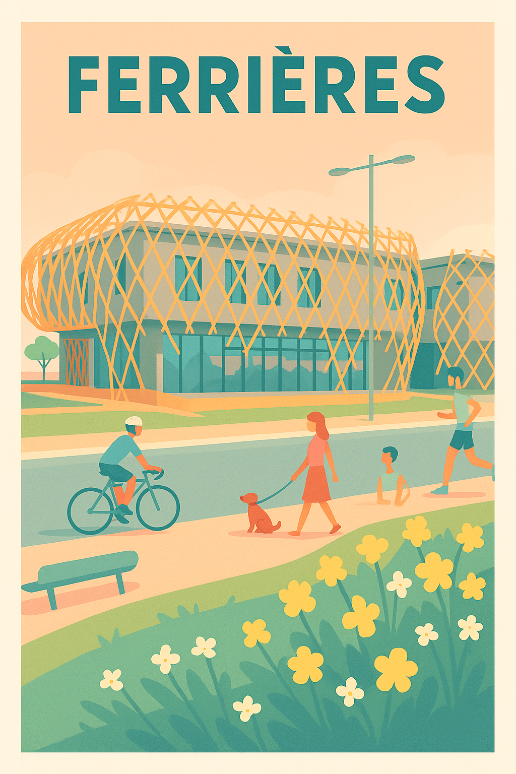 Affiche de Ferrières - Harmonie urbaine et nature apaisante