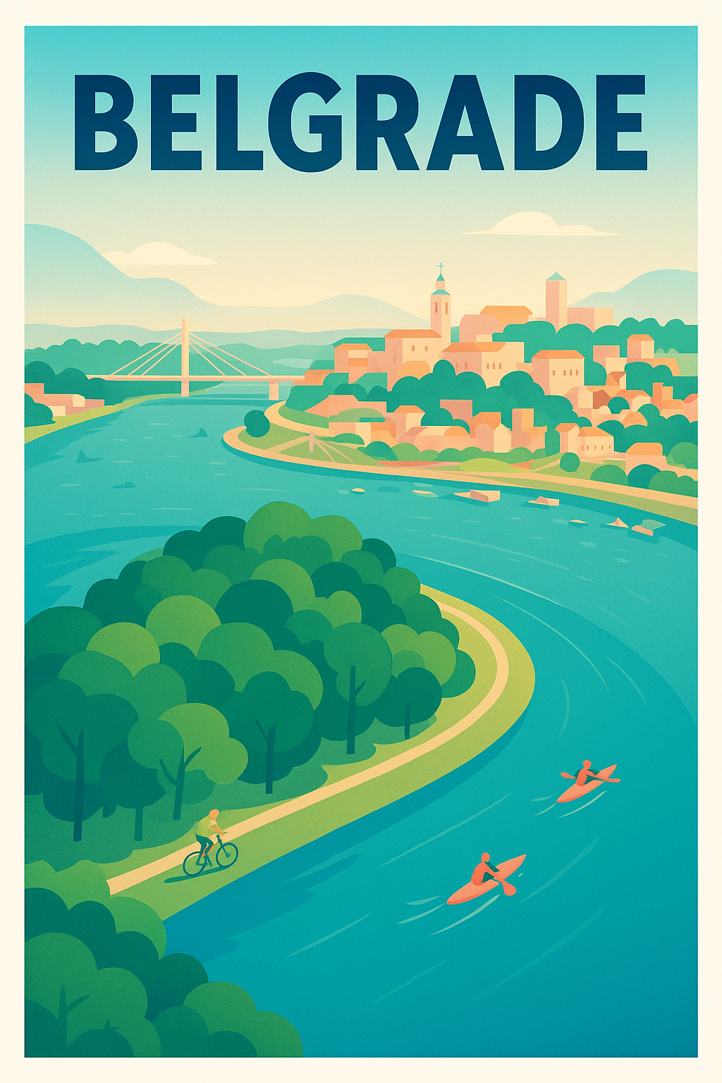 Affiche de Belgrade - L'élégance paisible au fil de la rivière