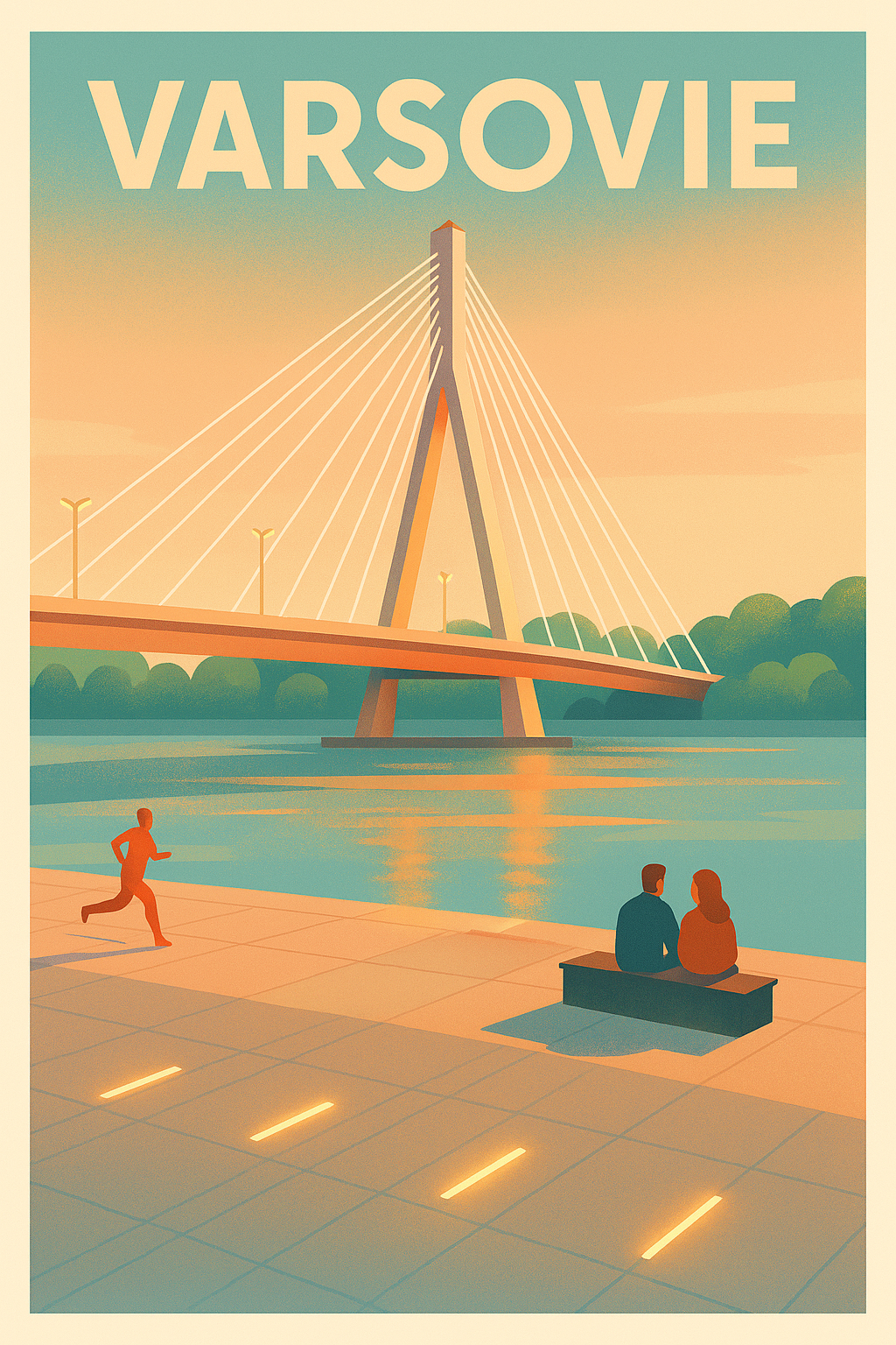 Affiche de Varsovie - Halte paisible au bord de la Vistule