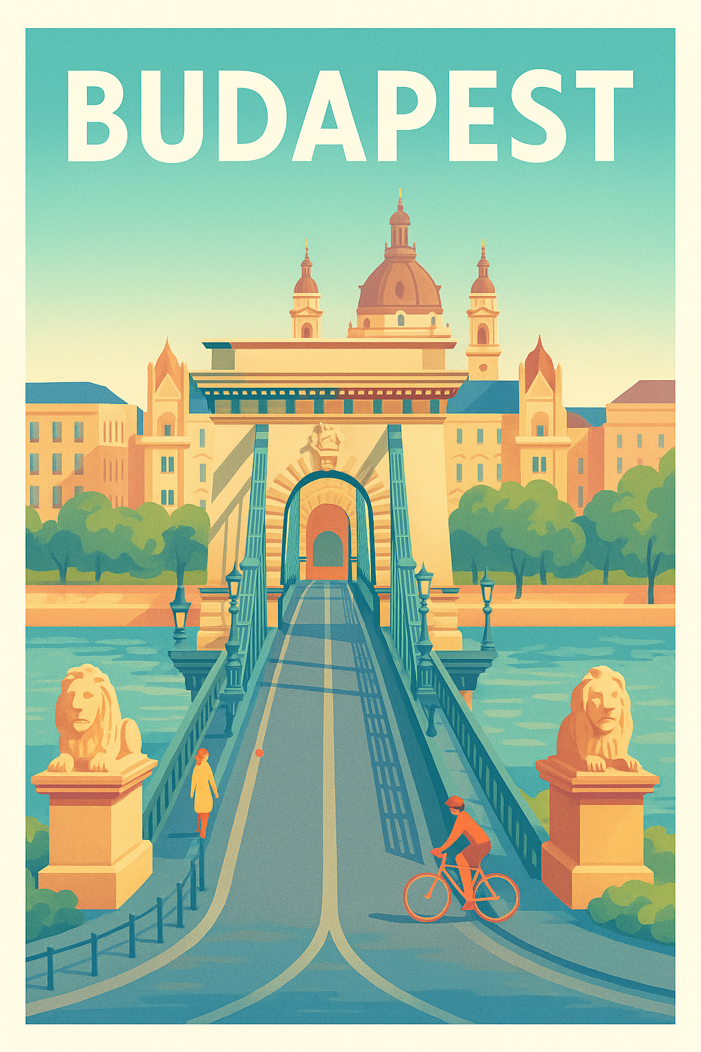 Affiche de Budapest - L'élégance intemporelle du Pont des Chaînes