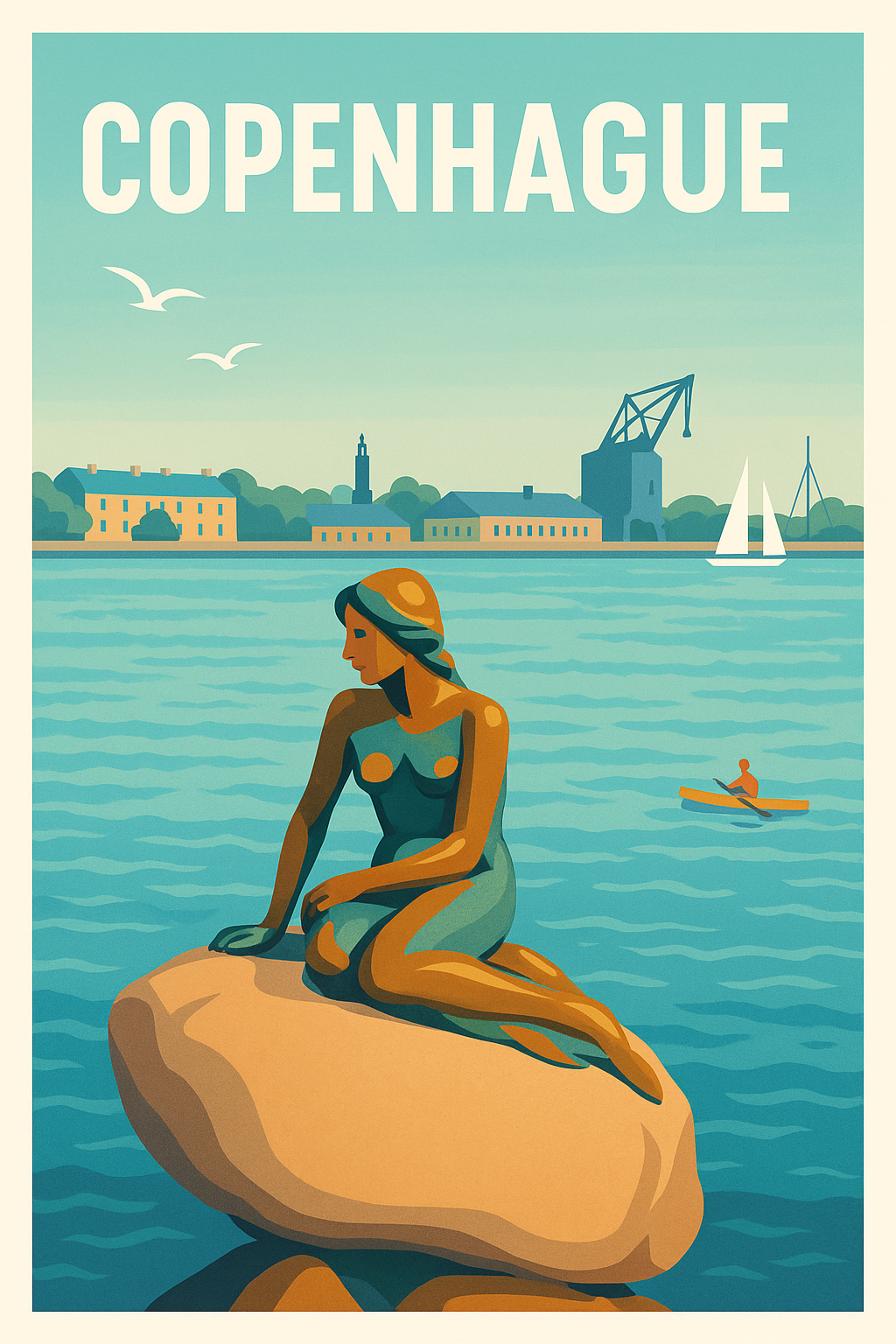 Affiche de Copenhague - La Dame de la mer, icône maritime danoise