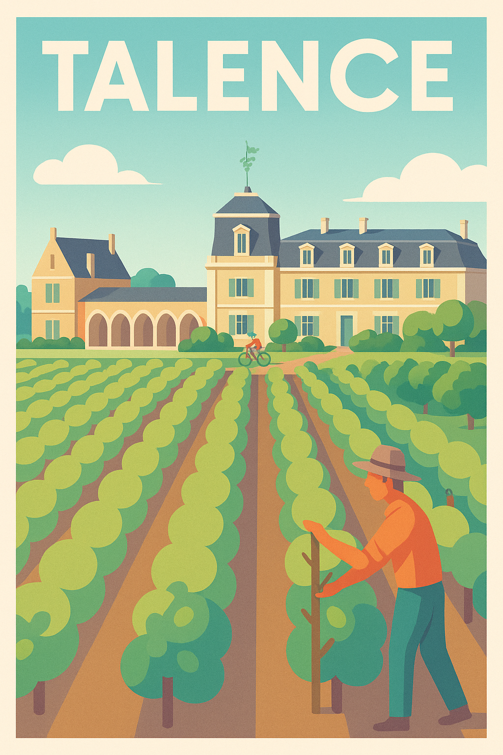 Affiche Talence — Le charme viticole au cœur de la ville · poster d'art de Talence