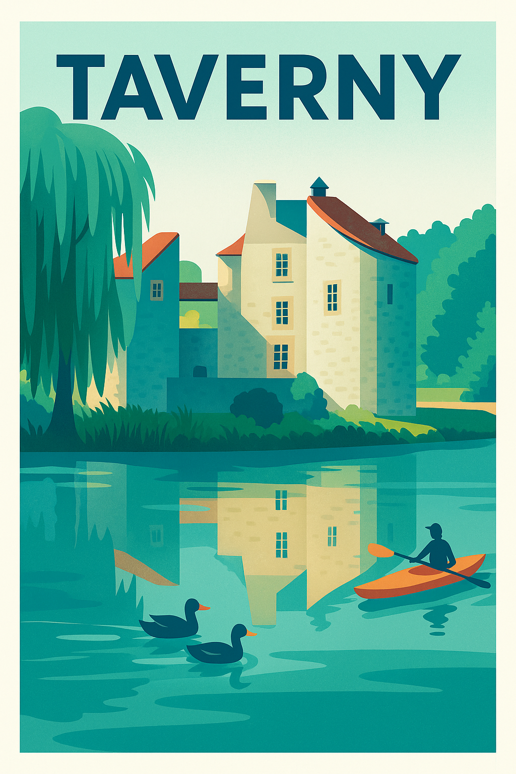 Affiche Taverny — Charme et sérénité au fil de l'eau · poster d'art de Taverny
