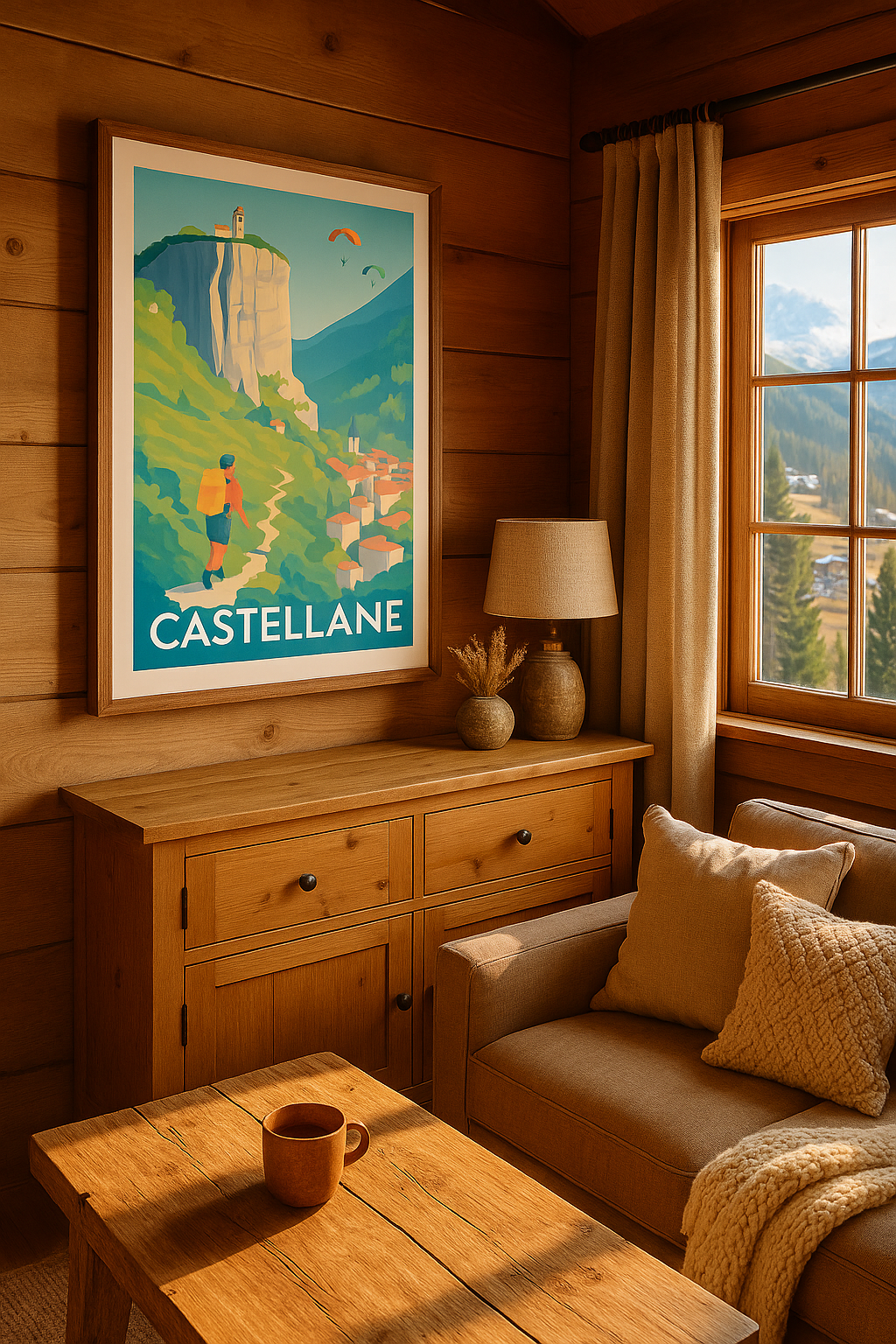 Mise en situation Affiche de Castellane - Évasion et nature grandeur Alpes-de-Haute-Provence
