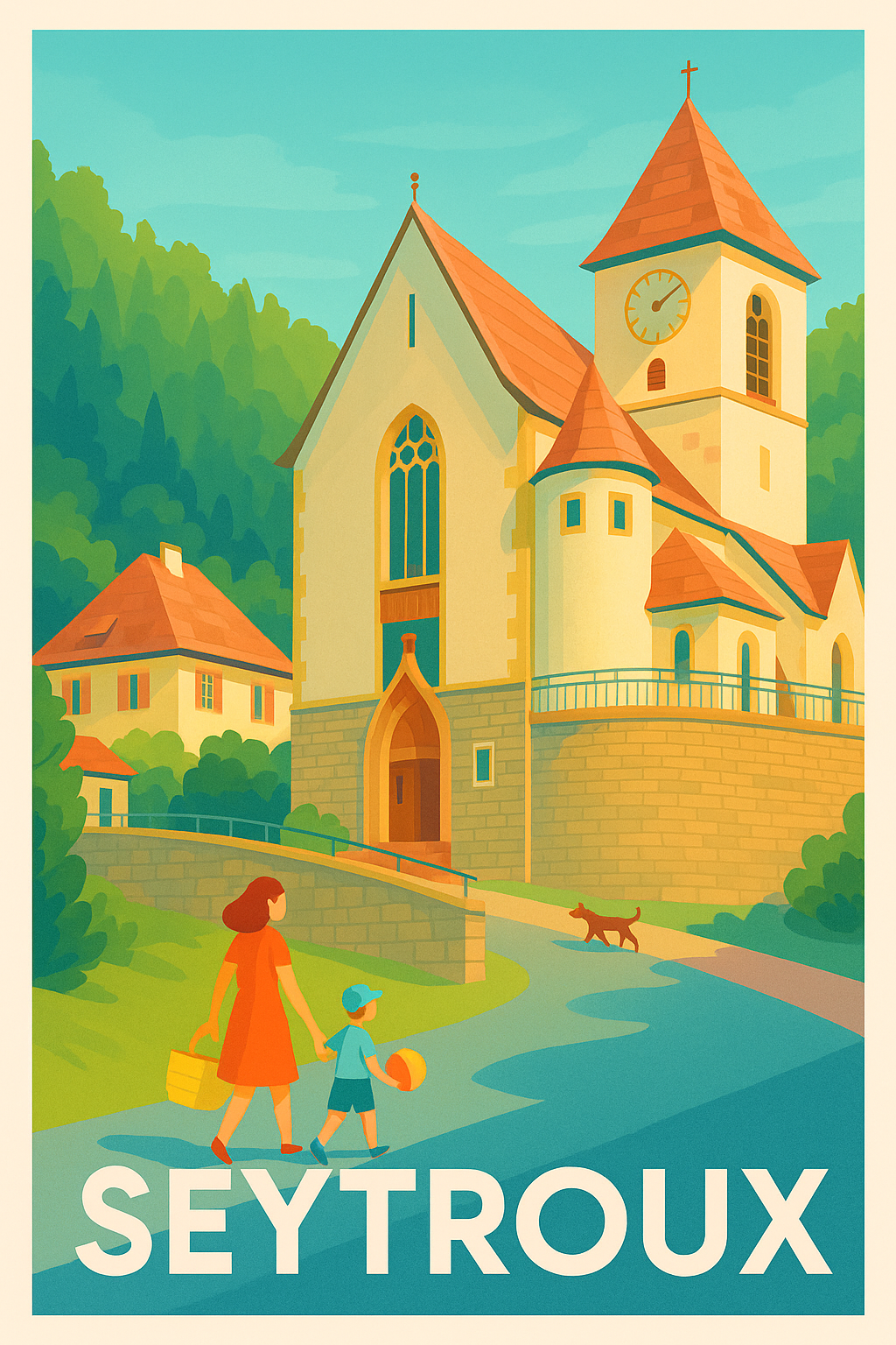 Affiche Seytroux — Charmante promenade au cœur du village · poster d'art de Seytroux