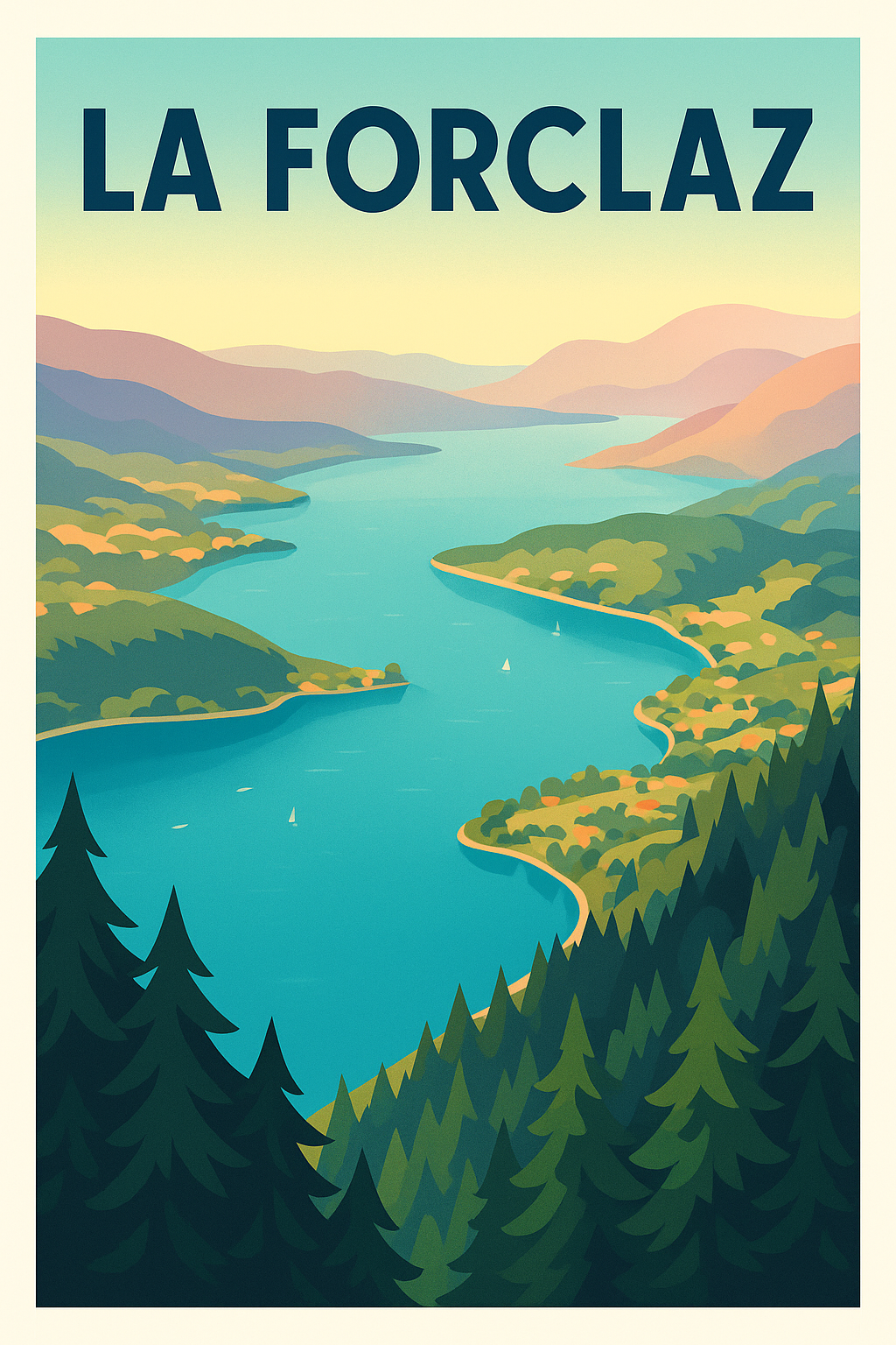 Affiche de La Forclaz - Évasion et nature majestueuse