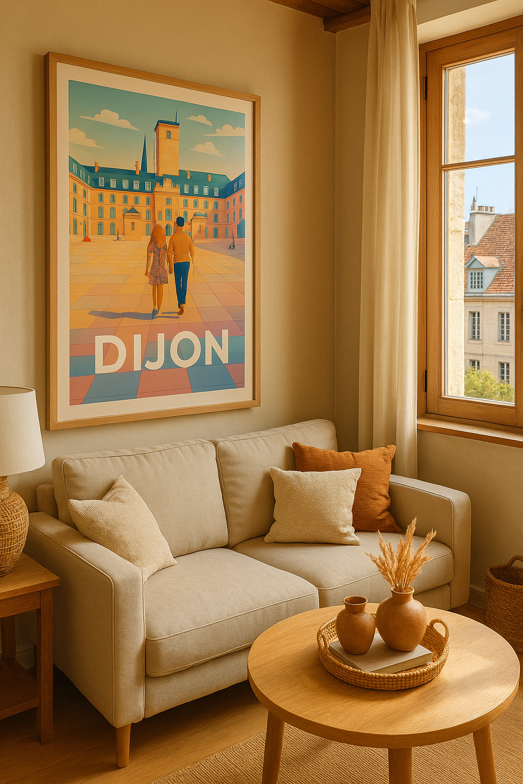 Mise en situation Affiche Dijon - Une balade romantique au cœur de la ville