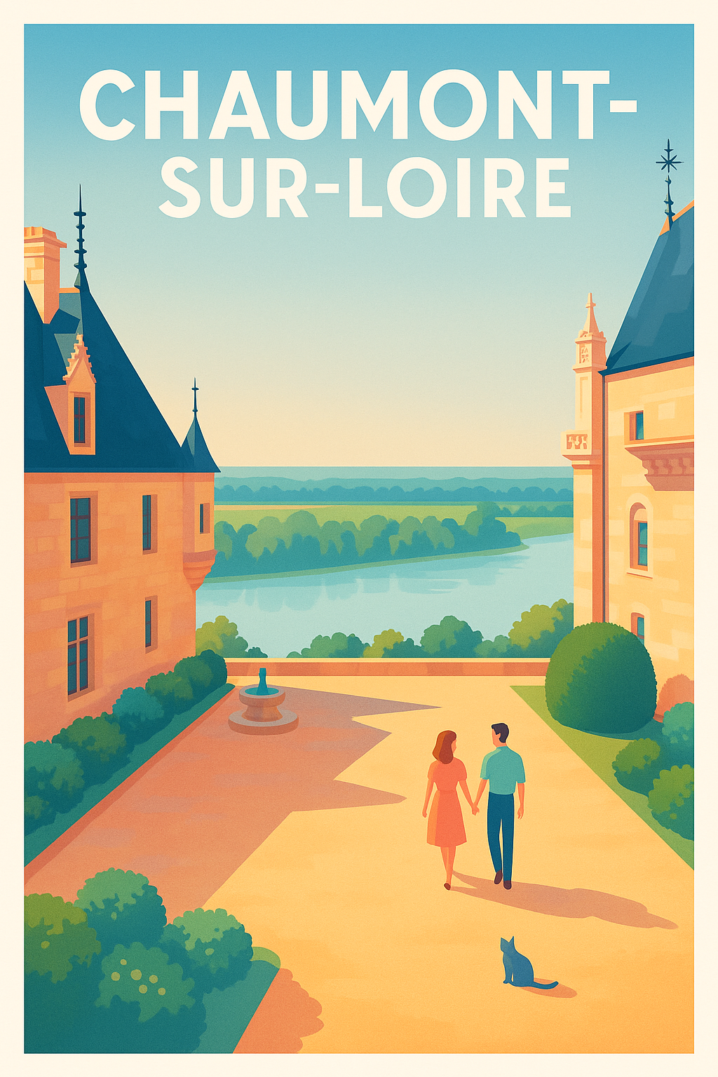 Affiche Chaumont-sur-Loire — Promenade romantique au château · poster d'art de Chaumont-sur-Loire
