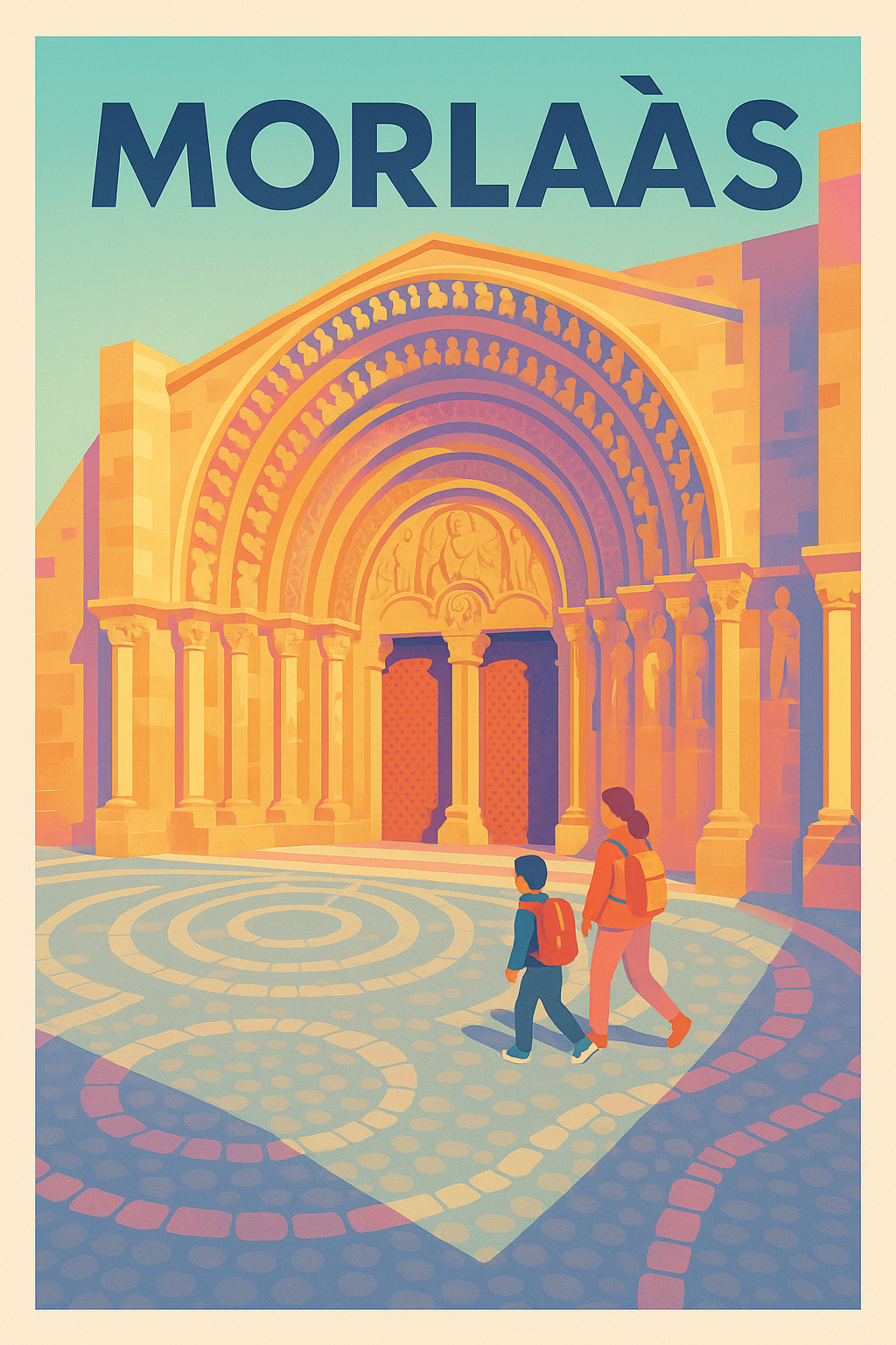 Affiche de Morlaàs - L’Entrée Historique et Colorée