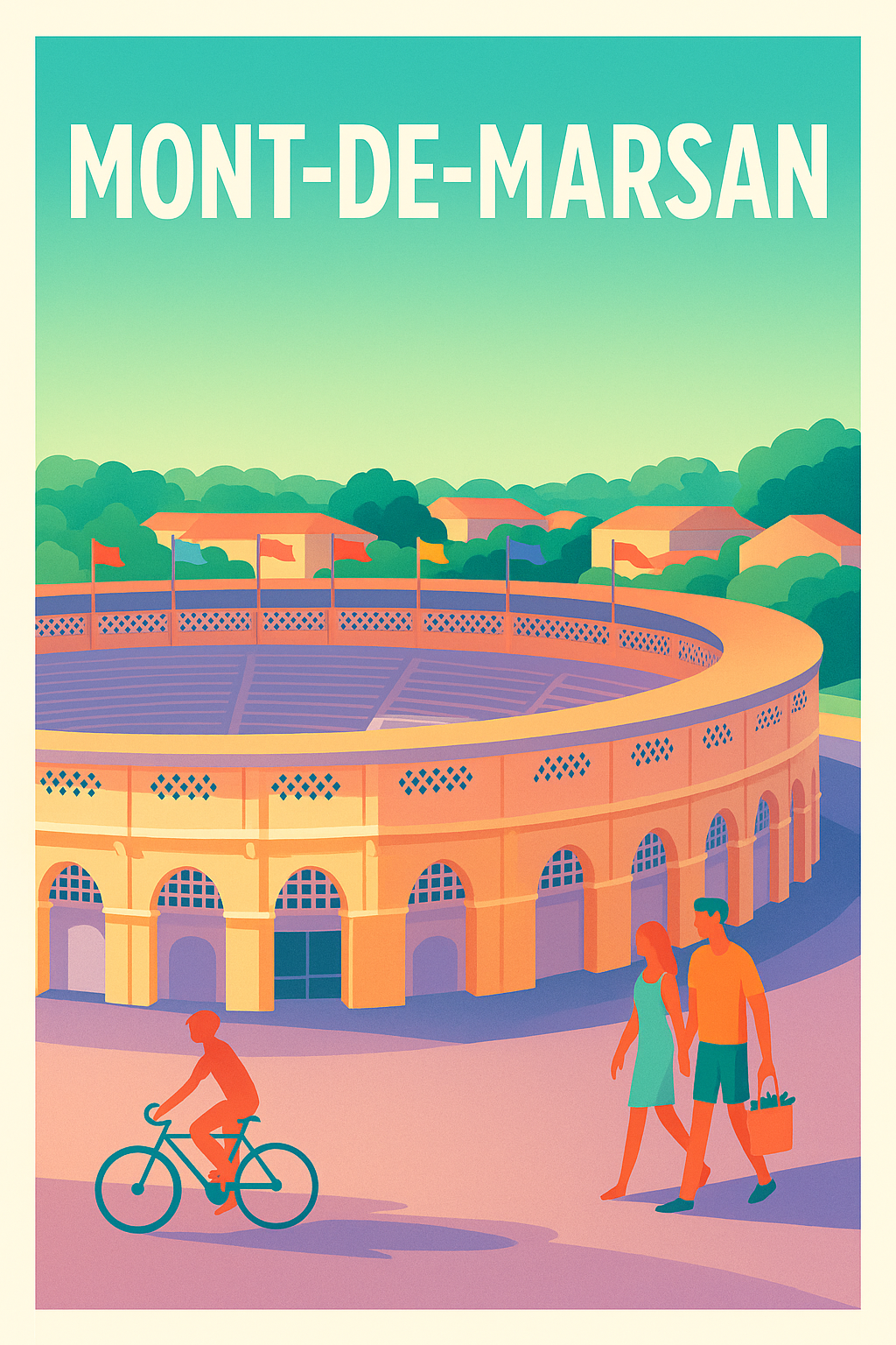 Affiche Mont-de-Marsan — L'Esprit Festif et Historique · poster d'art de Mont-de-Marsan