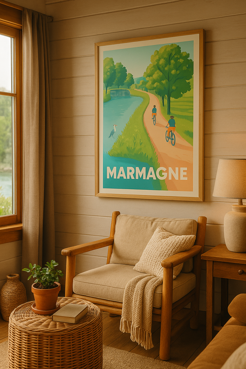Affiche Marmagne — Balade nature au fil de l'eau · poster d'art de Marmagne