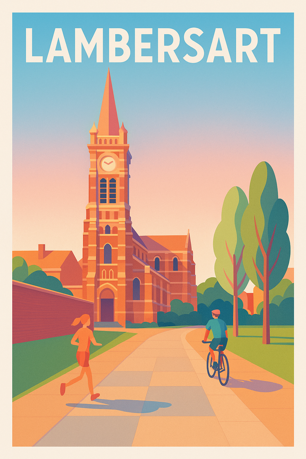 Affiche Lambersart — Promenade paisible au cœur de la ville · poster d'art de Lambersart