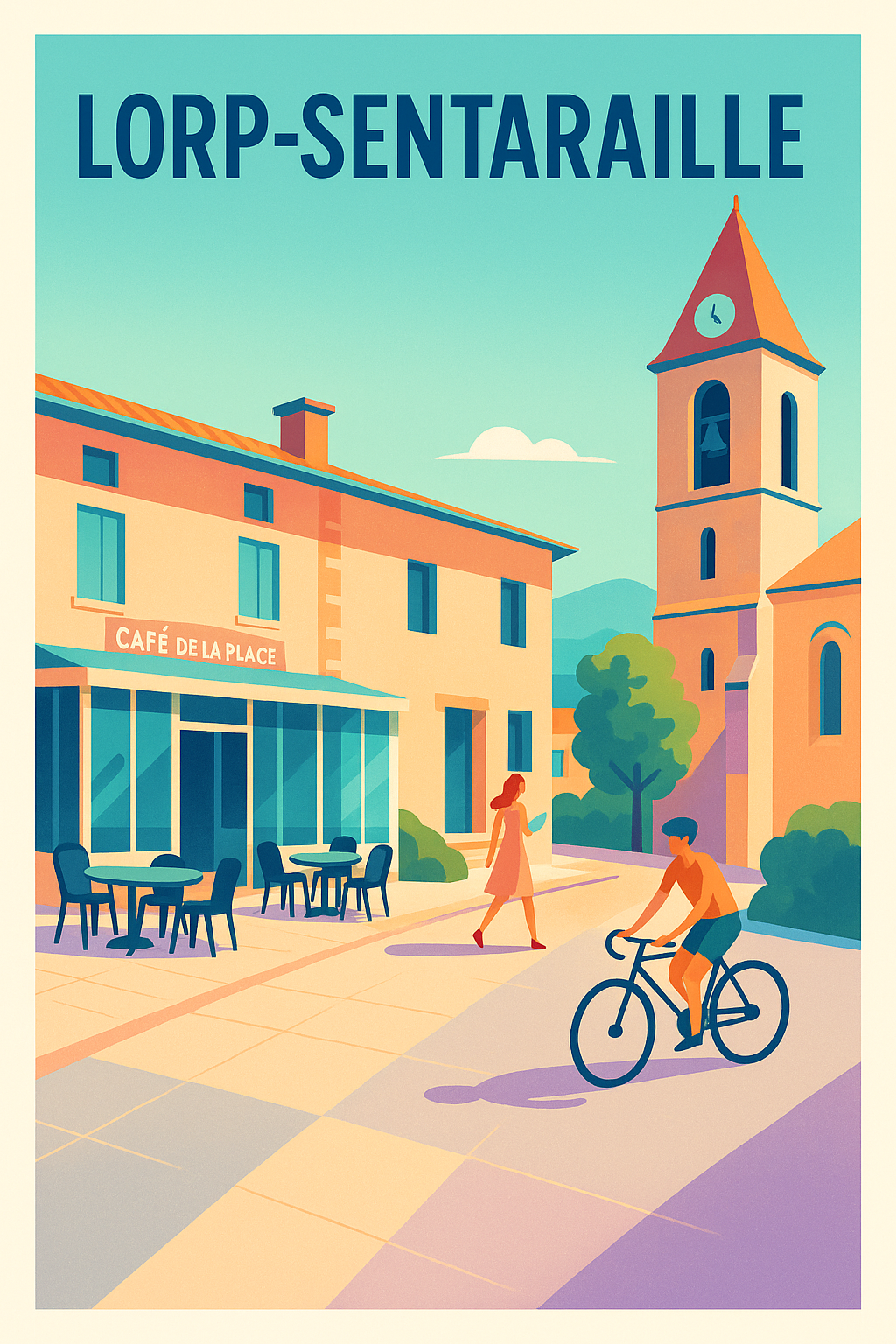 Affiche de Lorp-Sentaraille - Charme et douceur de la place centrale