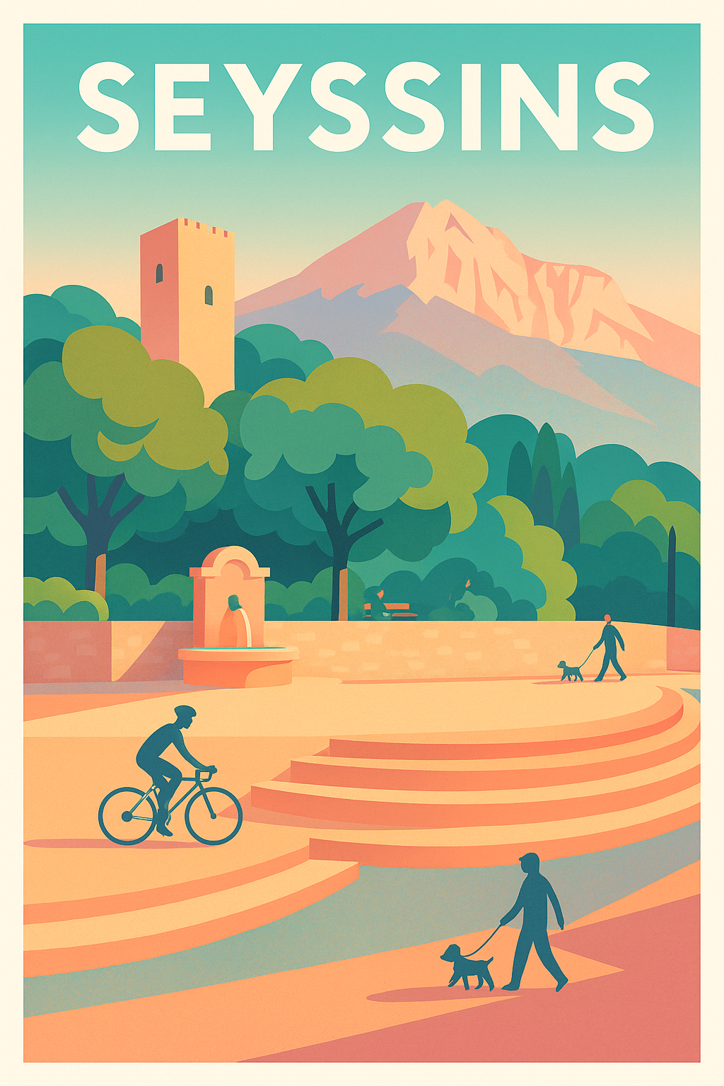 Affiche de Seyssins - Douceur et nature au pied des montagnes
