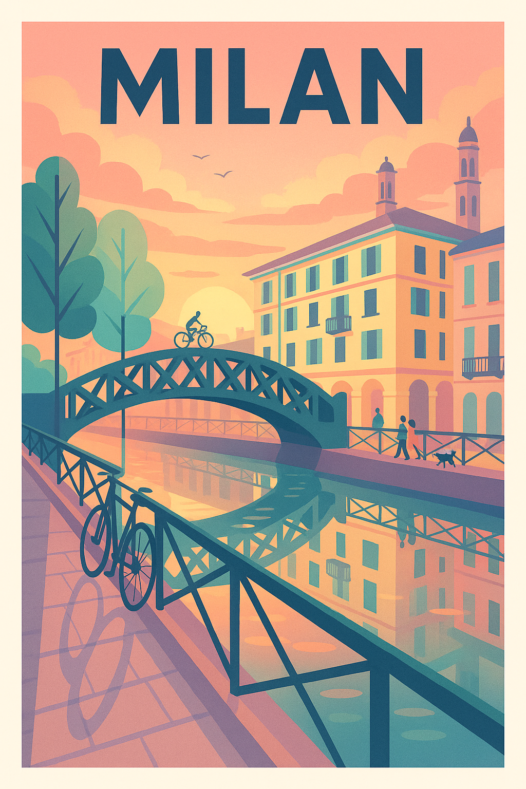 Affiche de Milan - Douceur et charme au coucher du soleil