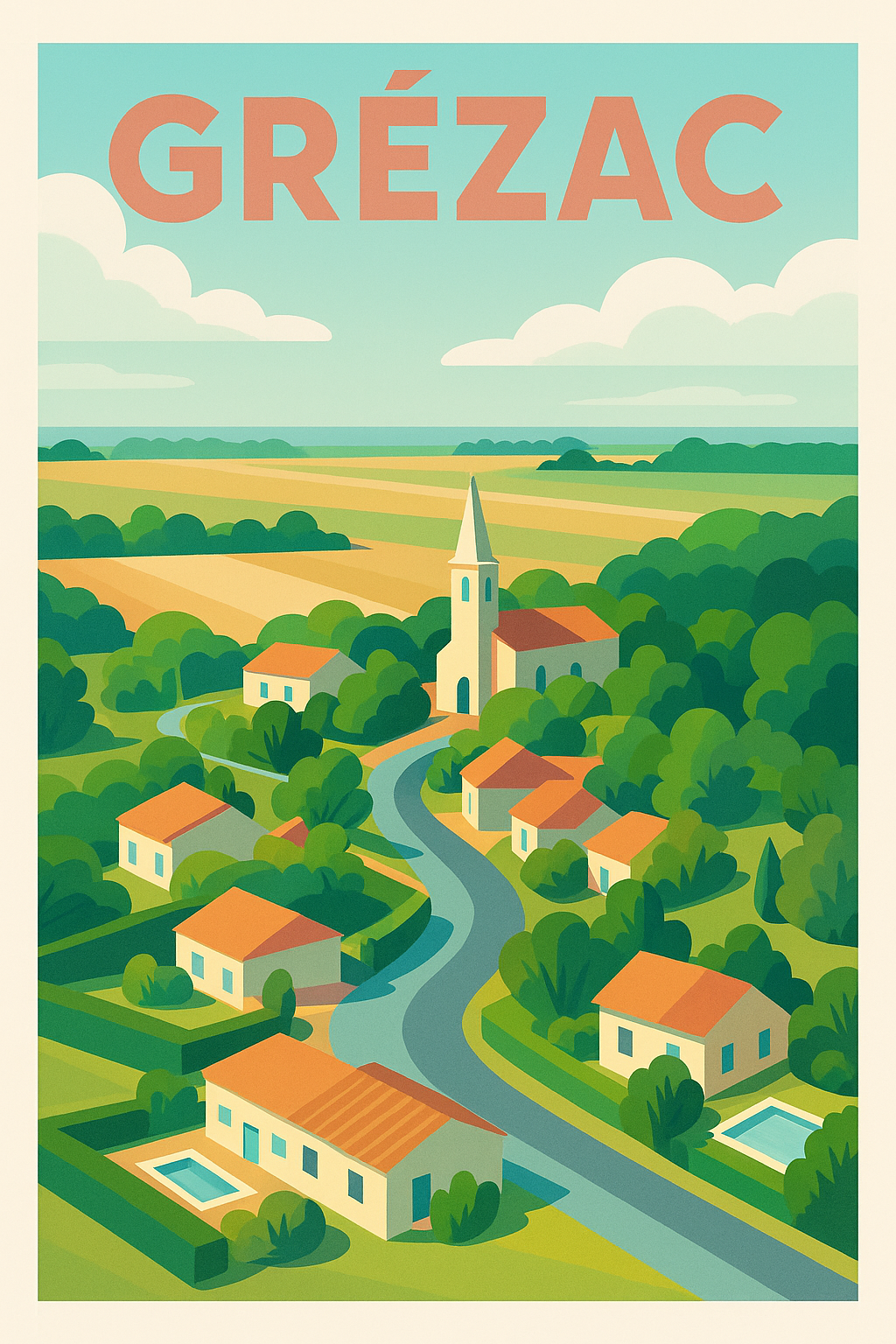 Affiche de Grézac - Charme bucolique en pleine nature