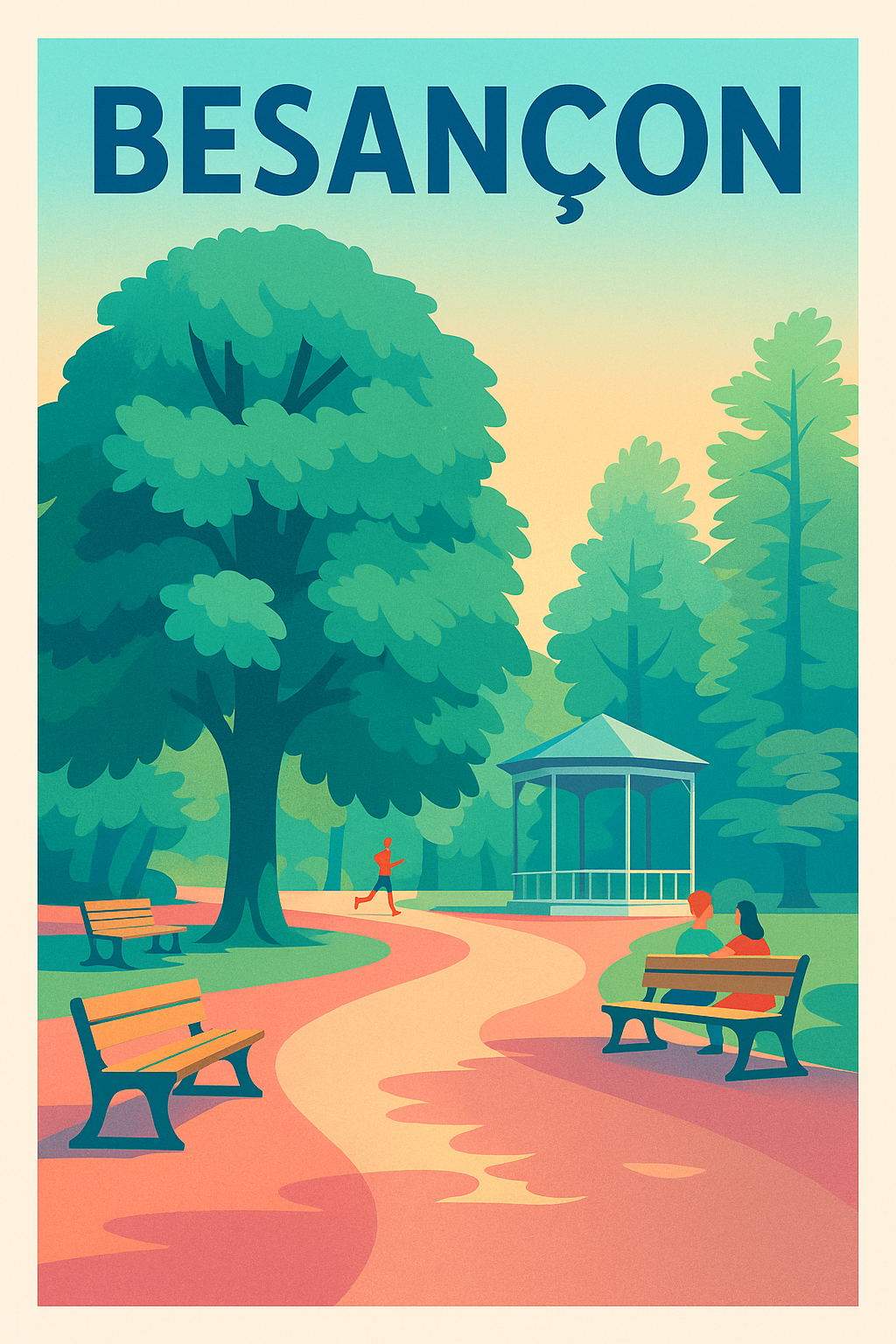 Affiche de Besançon - Promenade paisible au cœur de la nature