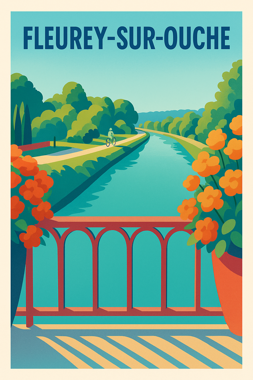 Affiche de Fleurey-sur-Ouche - Tranquillité au bord du canal