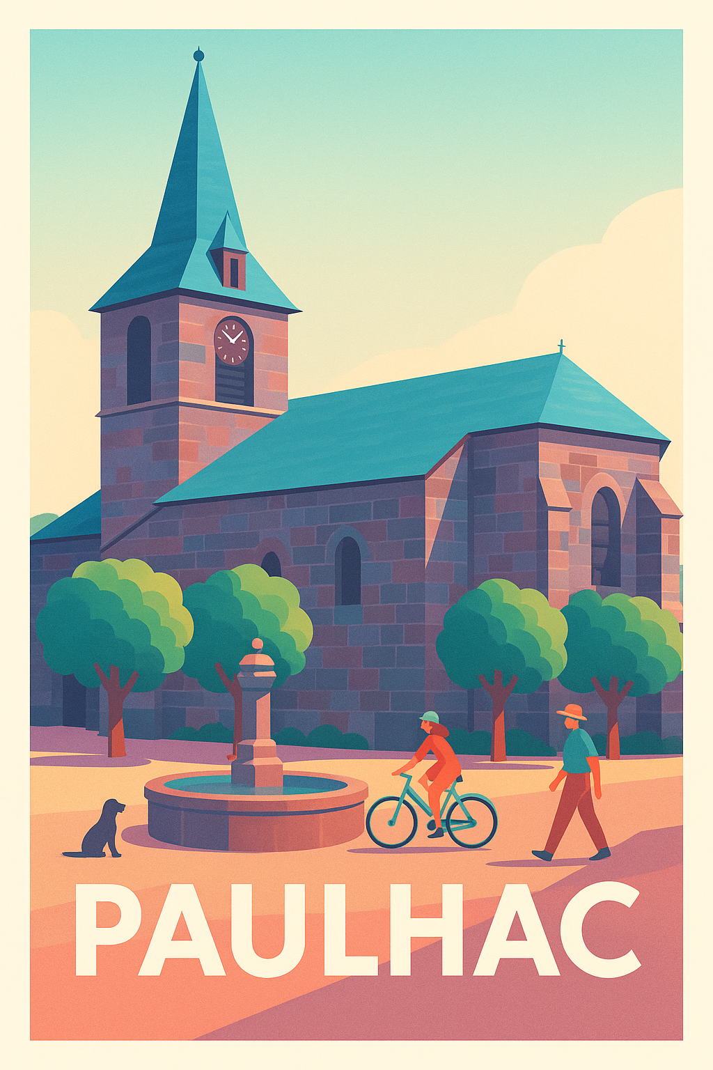 Affiche de Paulhac - L'élégance paisible d'un village au soleil