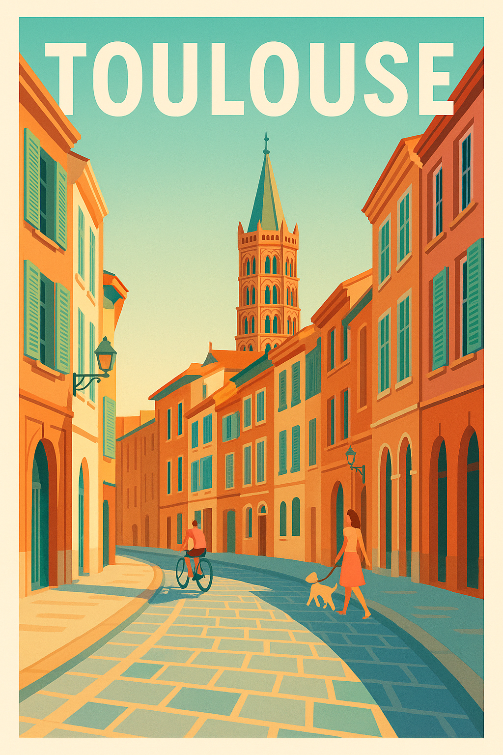Affiche de Toulouse - Charme et douceur d'une rue ensoleillée