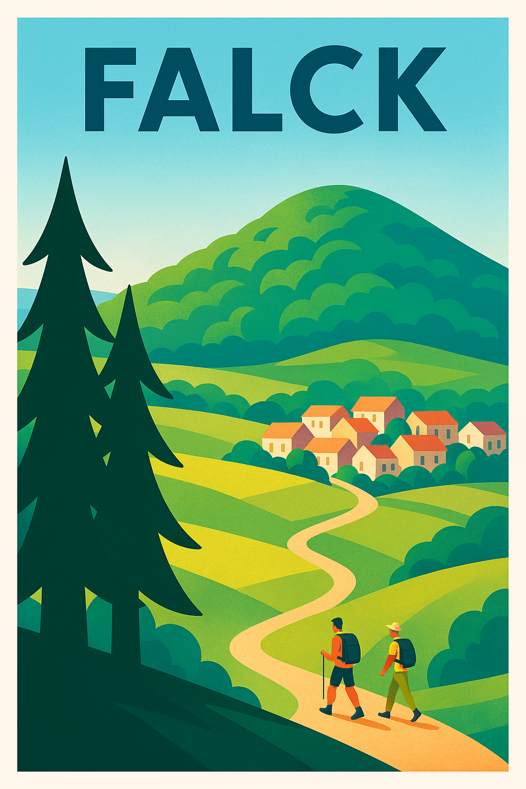 Affiche de Falck - Invitation à la randonnée bucolique