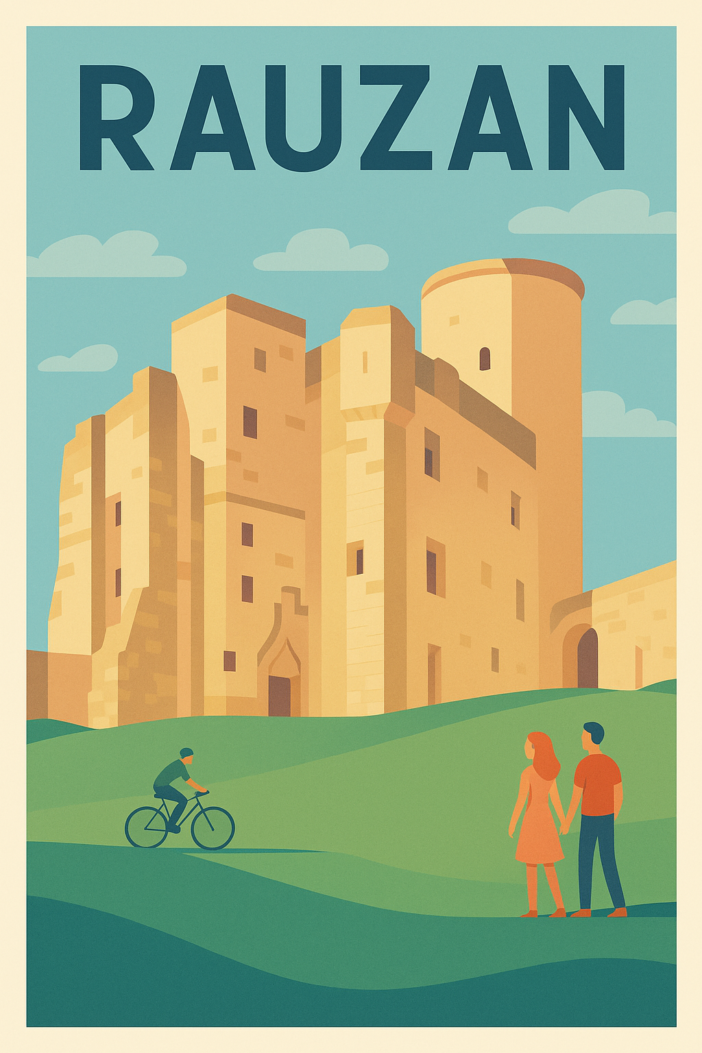 Affiche de Rauzan - L'élégance médiévale au cœur du paysage