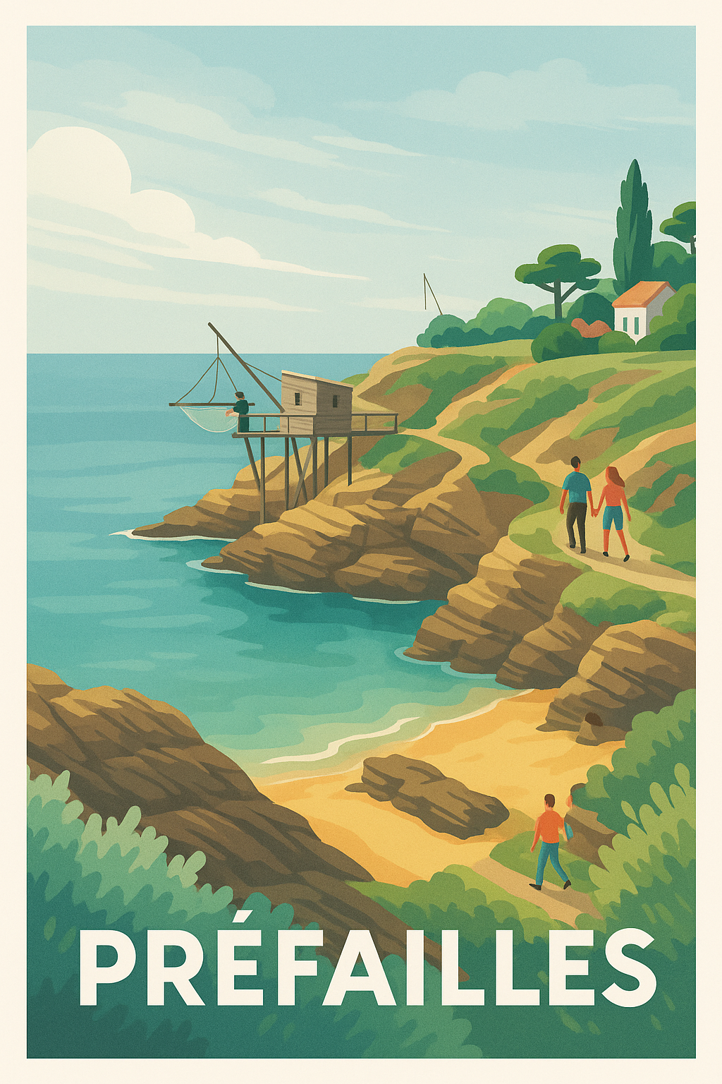 Affiche Préfailles — Escapade en bord de mer pittoresque · poster d'art de Préfailles