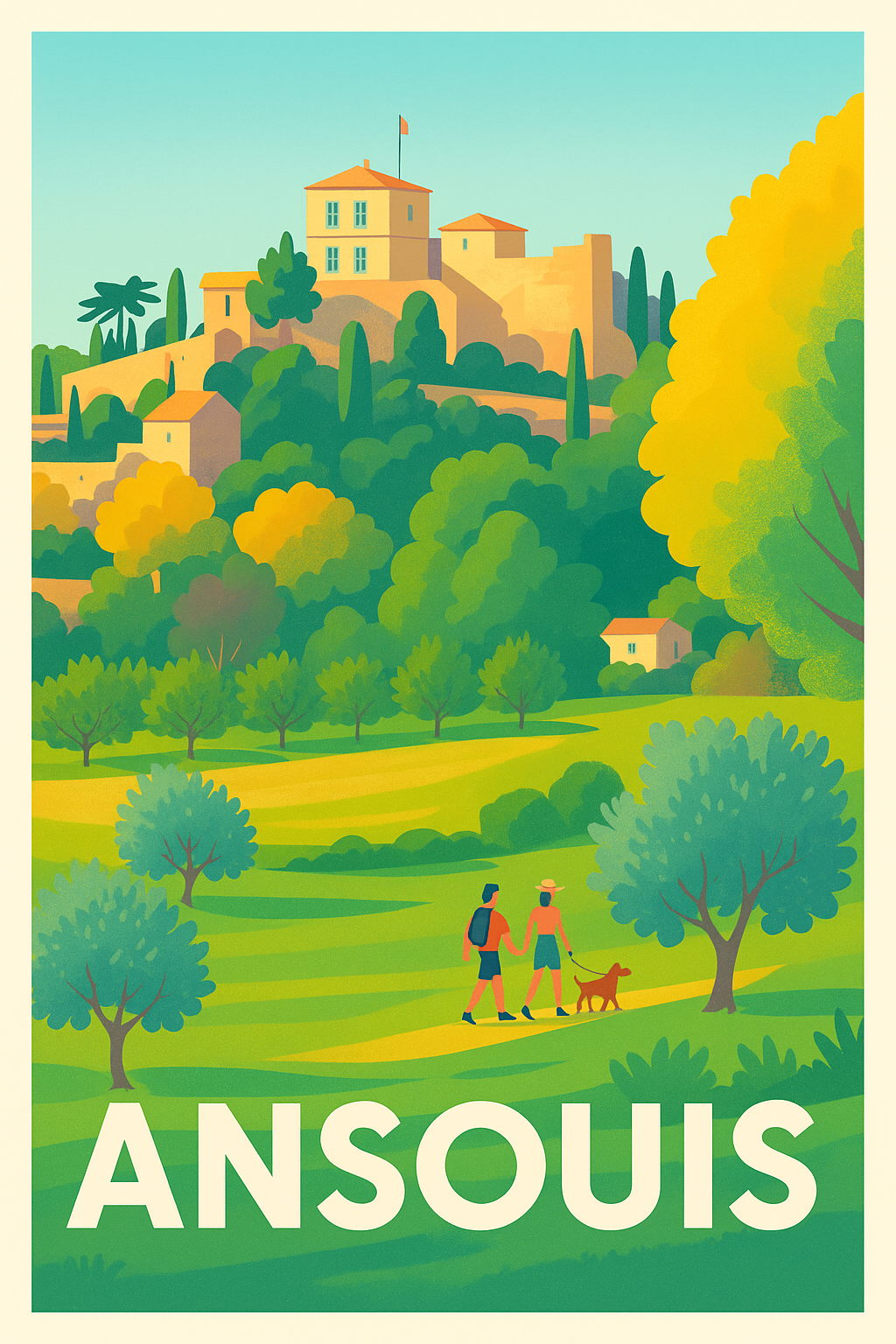 Affiche Ansouis — Promenade bucolique au cœur de la Provence · poster d'art de Ansouis